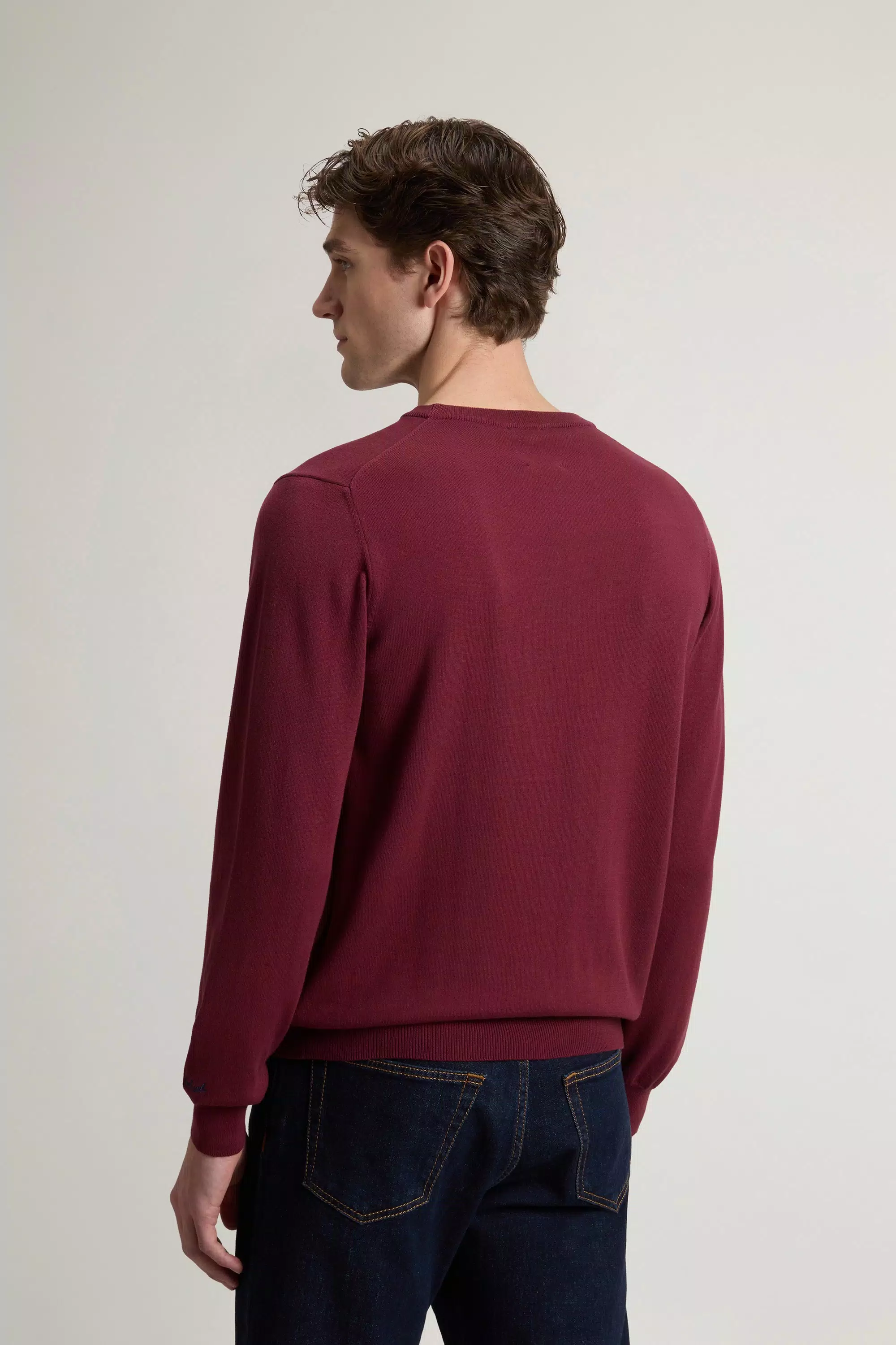 Crewneck-Pullover aus reiner Baumwolle - Rhododendron