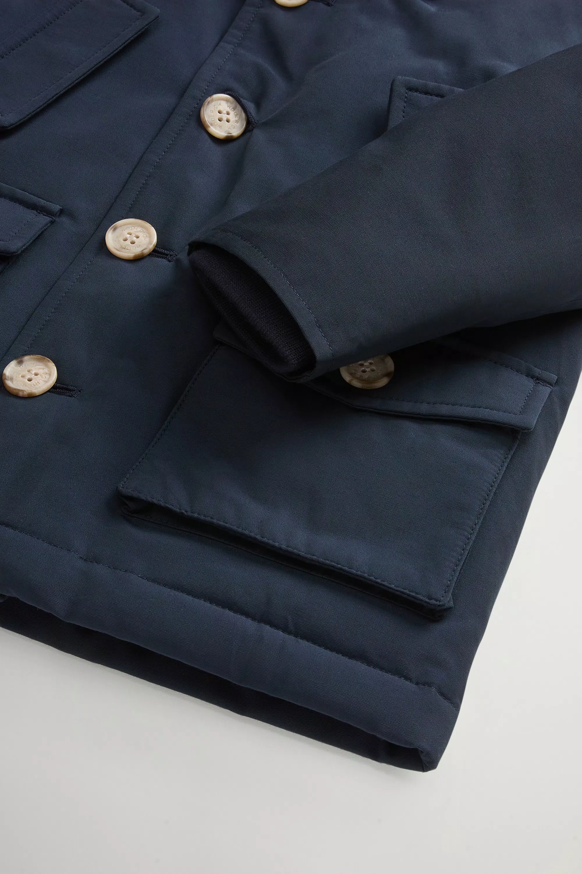 Babyparka aus Ramar-Stoff - Melton Blau