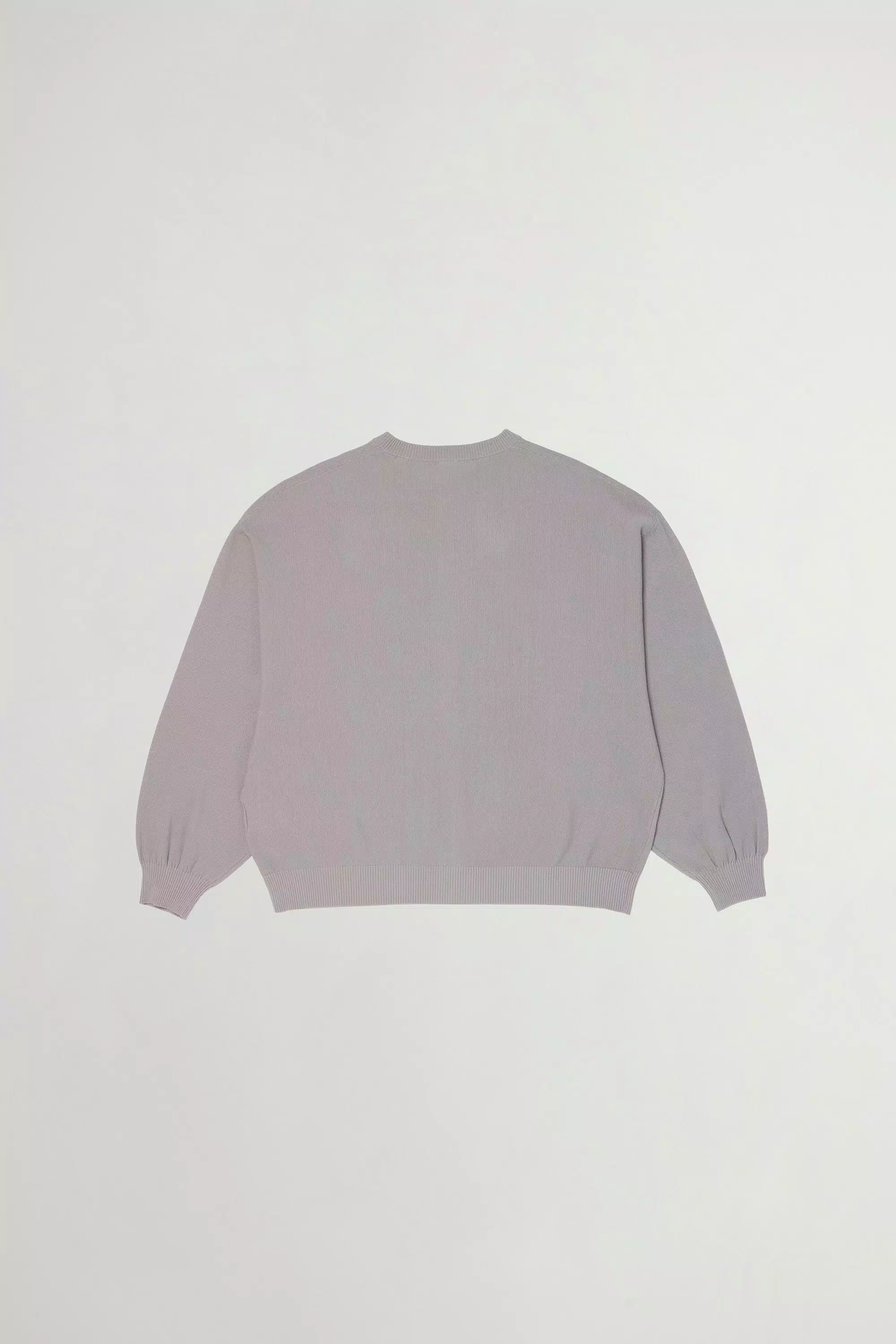 Crewneck-Cardigan aus reiner Baumwoll-Piqué - Grau