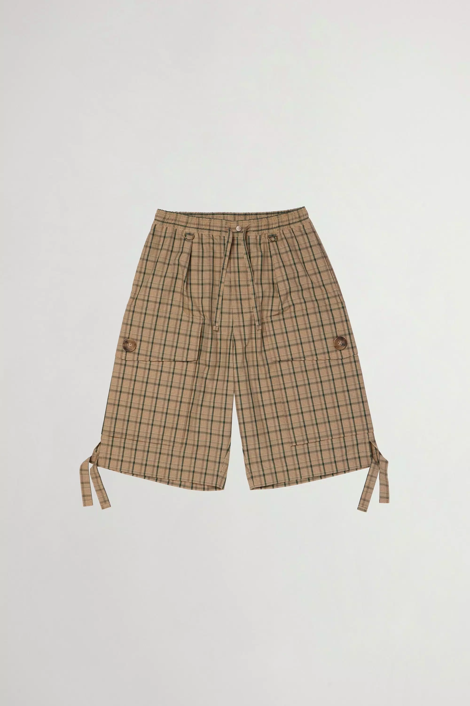 Madras-Hosen aus Baumwolle- und Nylon-Mischgewebe - Braun