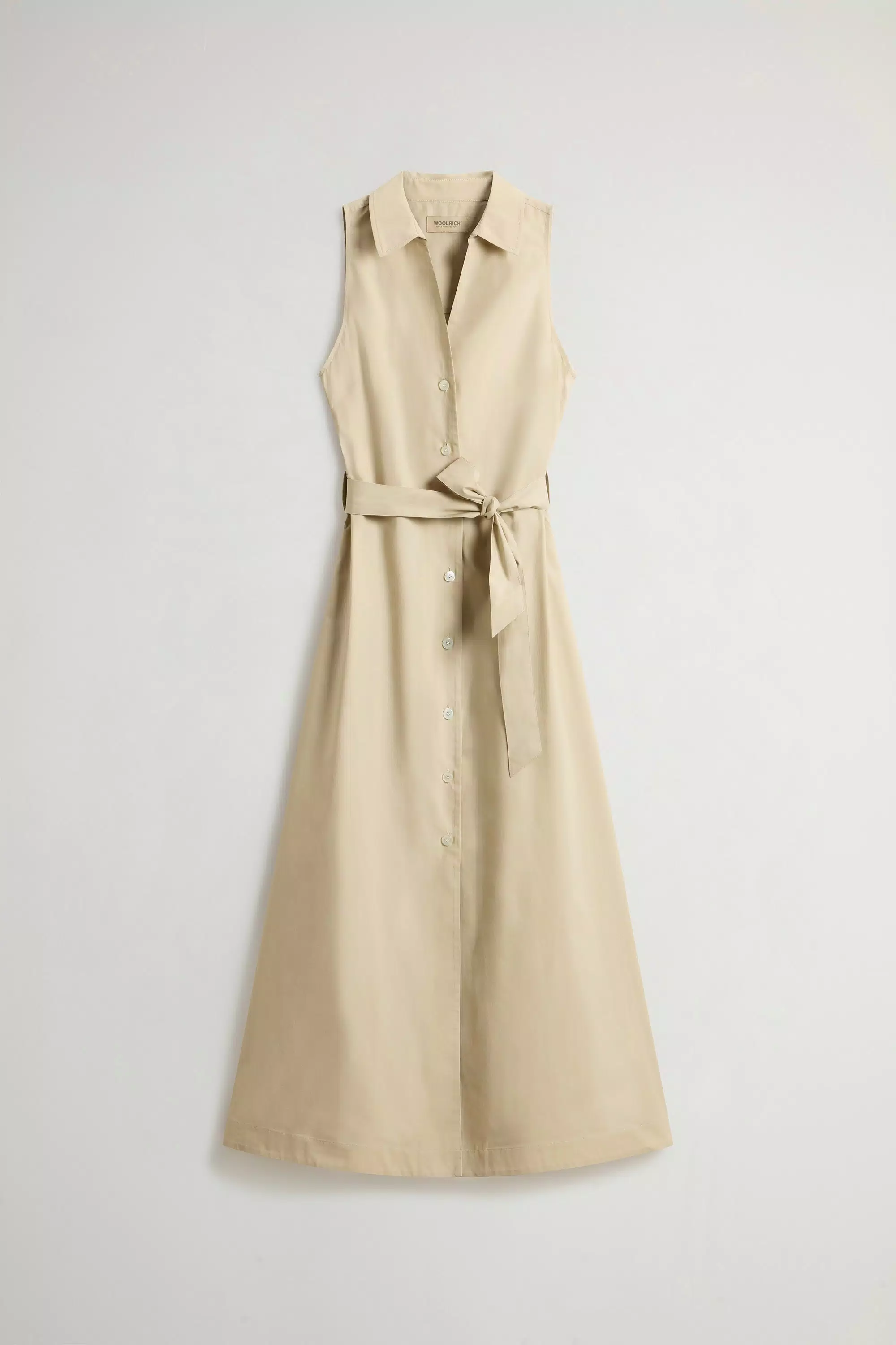 Hemdkleid aus reiner Baumwollpopeline mit Gürtel - Weißer Pfeffer