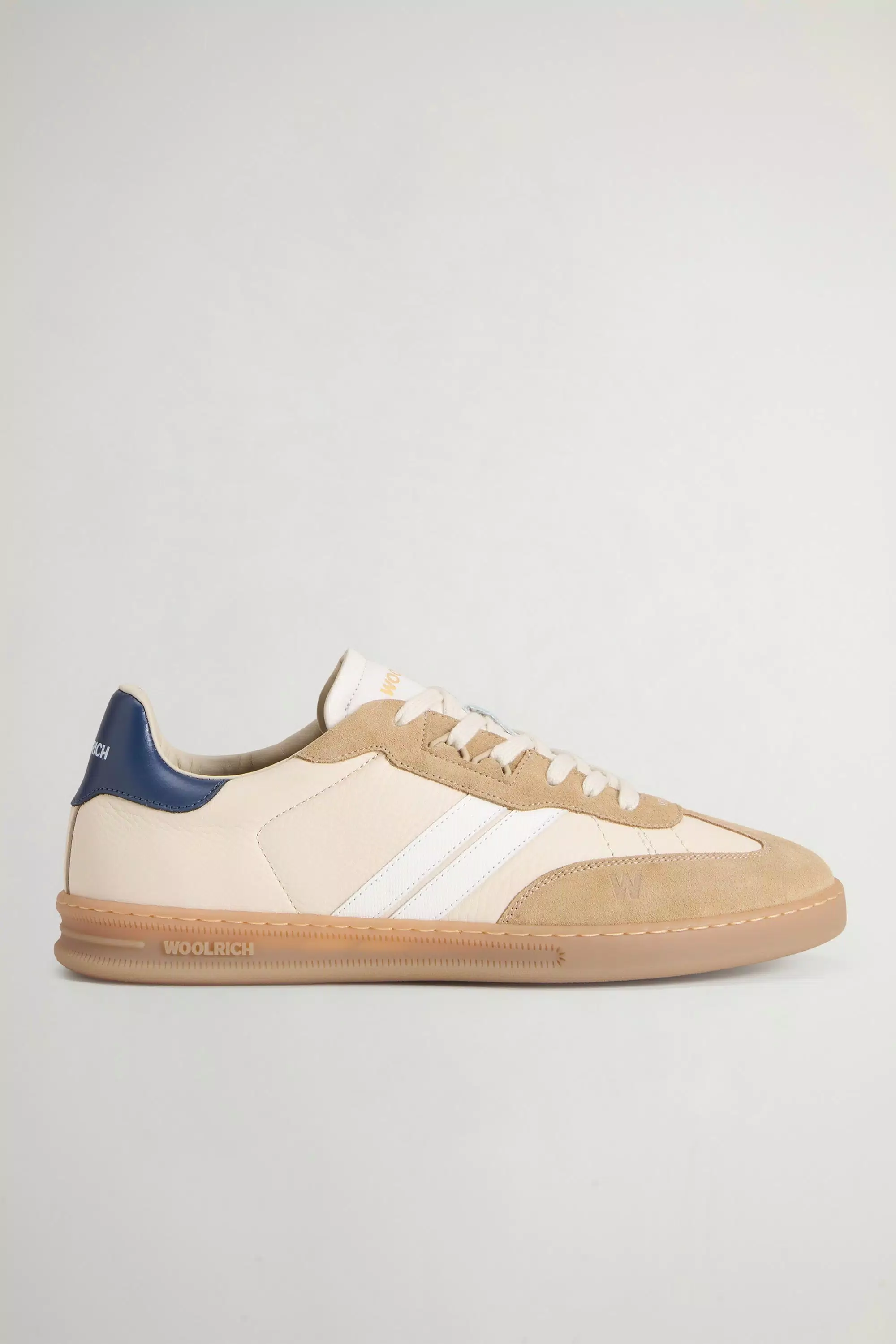 Doubleu Tennis-Sneaker aus Leder mit Wildleder-Details - Beige Whipped Cream