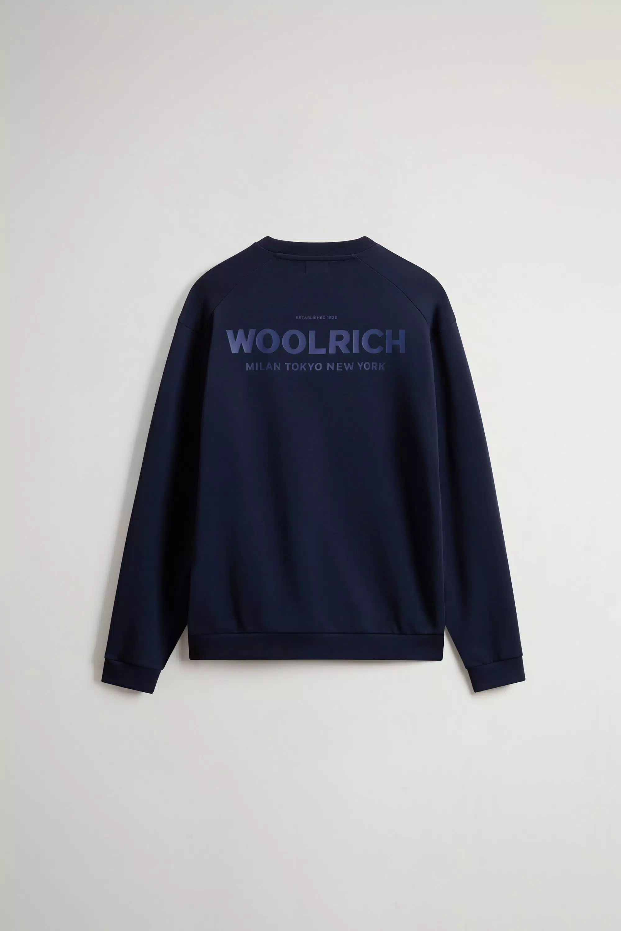 Crewneck-Sweatshirt aus reiner Baumwolle mit großem Logo auf dem Rücken - Melton Blue