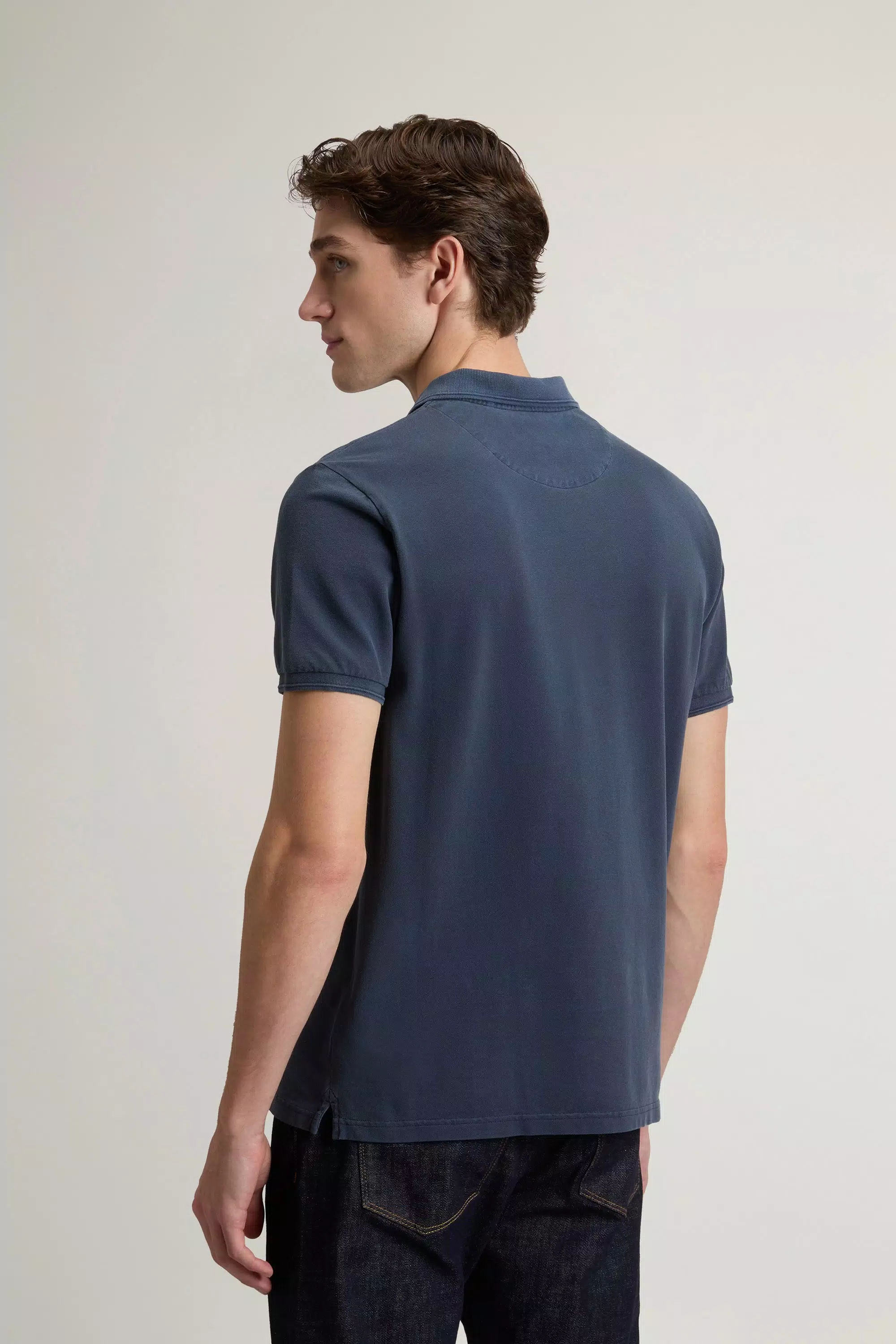 Gedüngtes Mackinack-Polo-Shirt aus dehnbarem Baumwoll-Piqué - Verblasstes Melton-Blau
