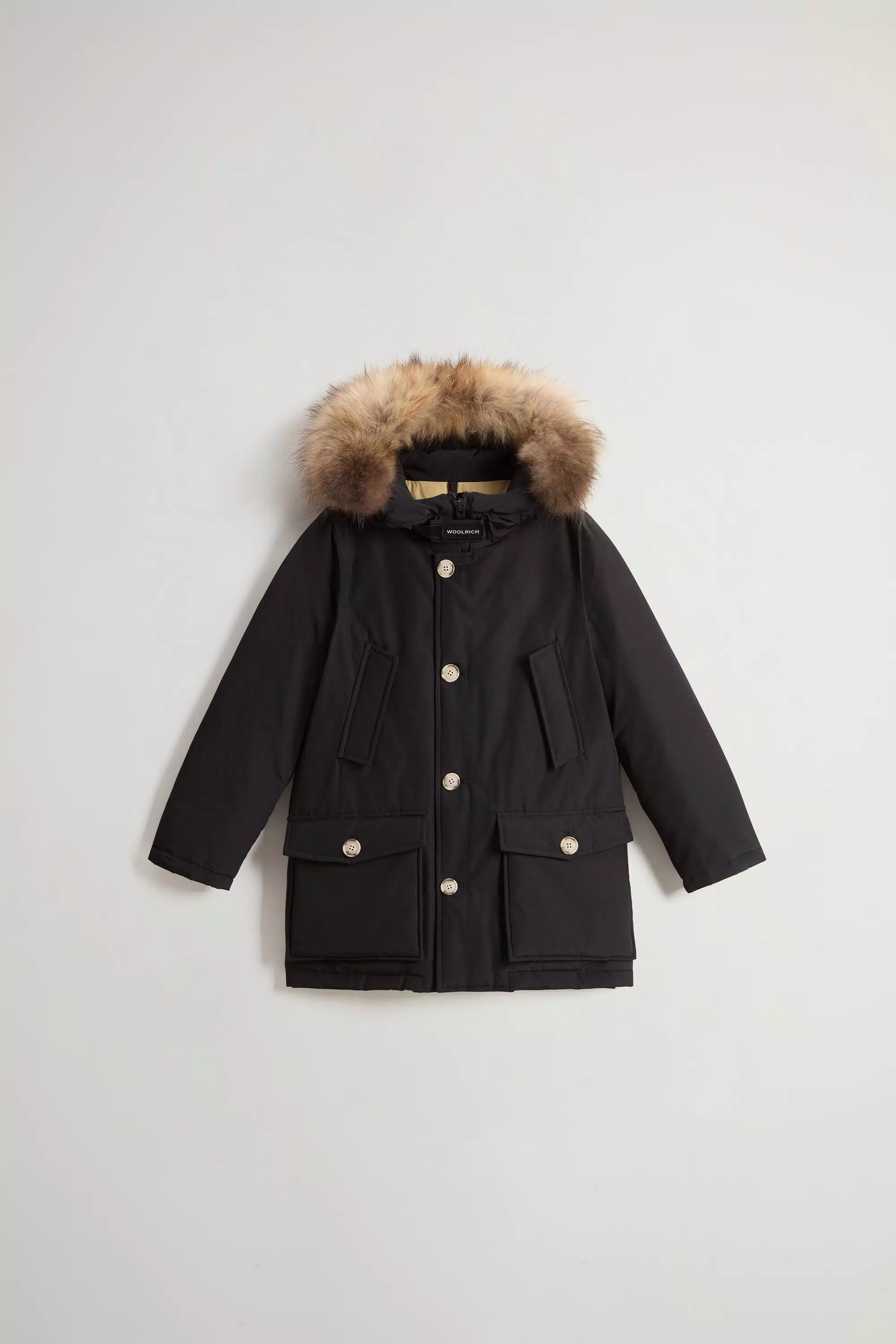 Jungen Arctic Parka aus Ramar-Stoff mit abnehmbarem Pelz - Schwarz
