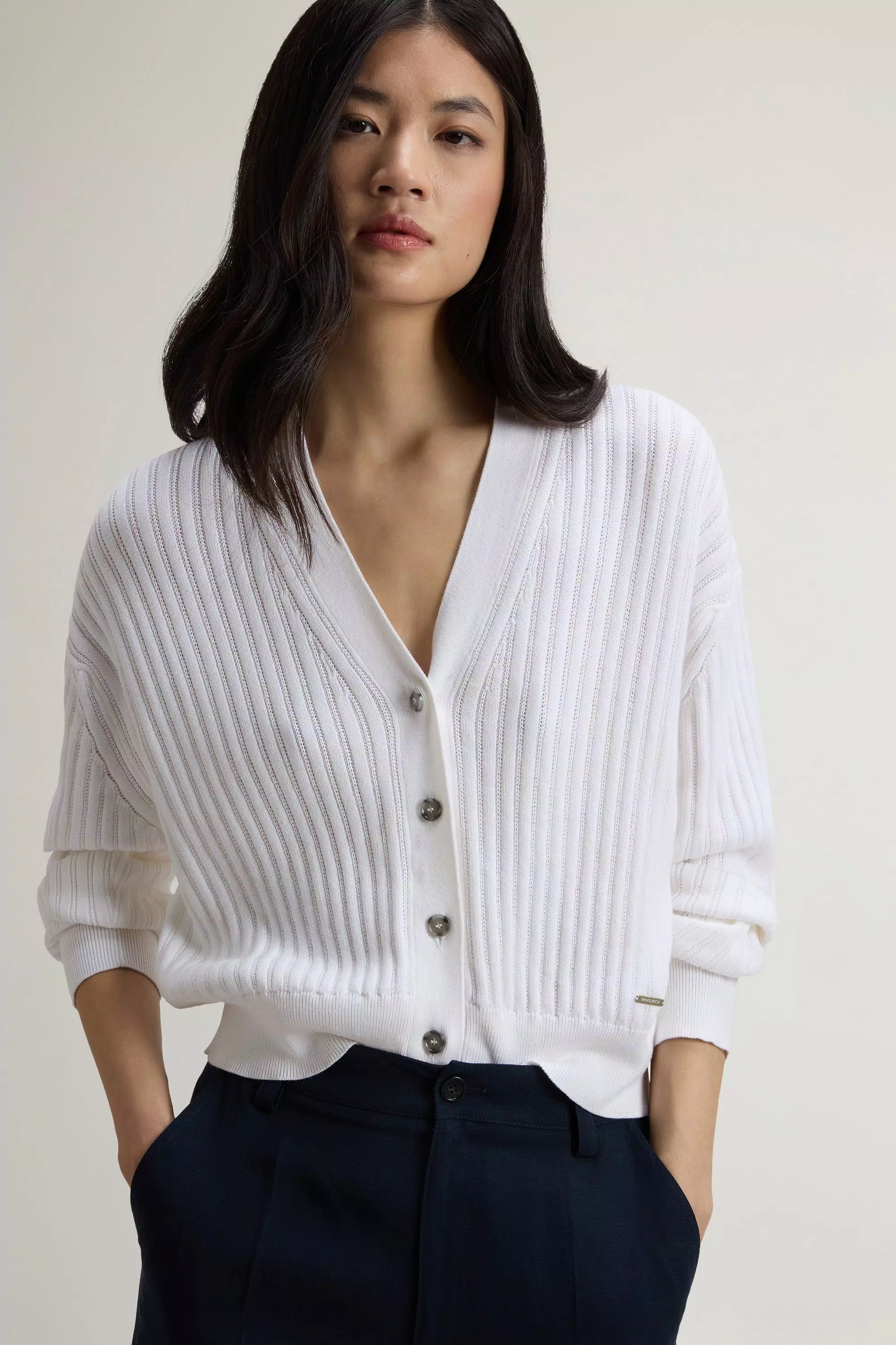 Cardigan aus reiner Baumwolle - Arctic White