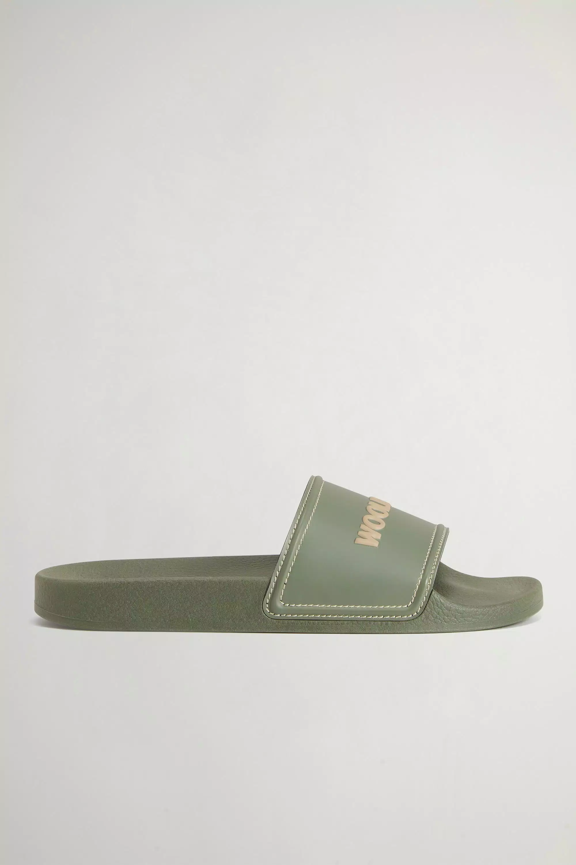 Slide-Sandalen mit Logo - Oliv