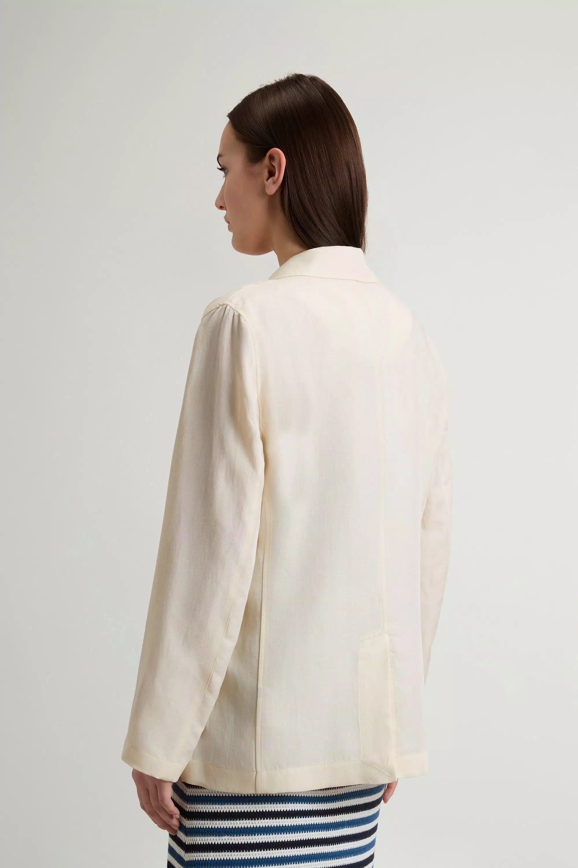 Blazer aus Leinenmischung - Milchcreme