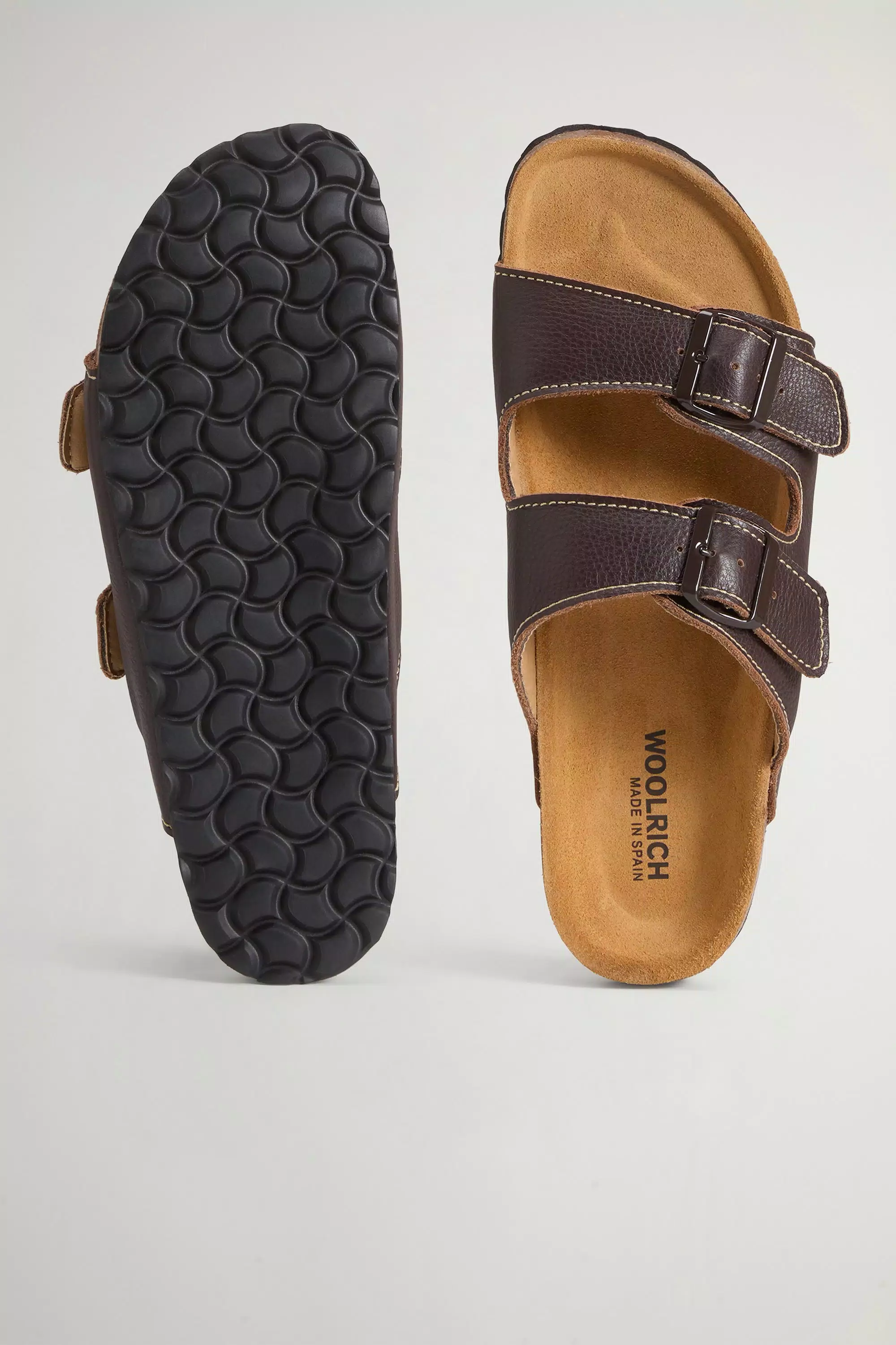 Sandalen aus gewachstem Leder - Braun