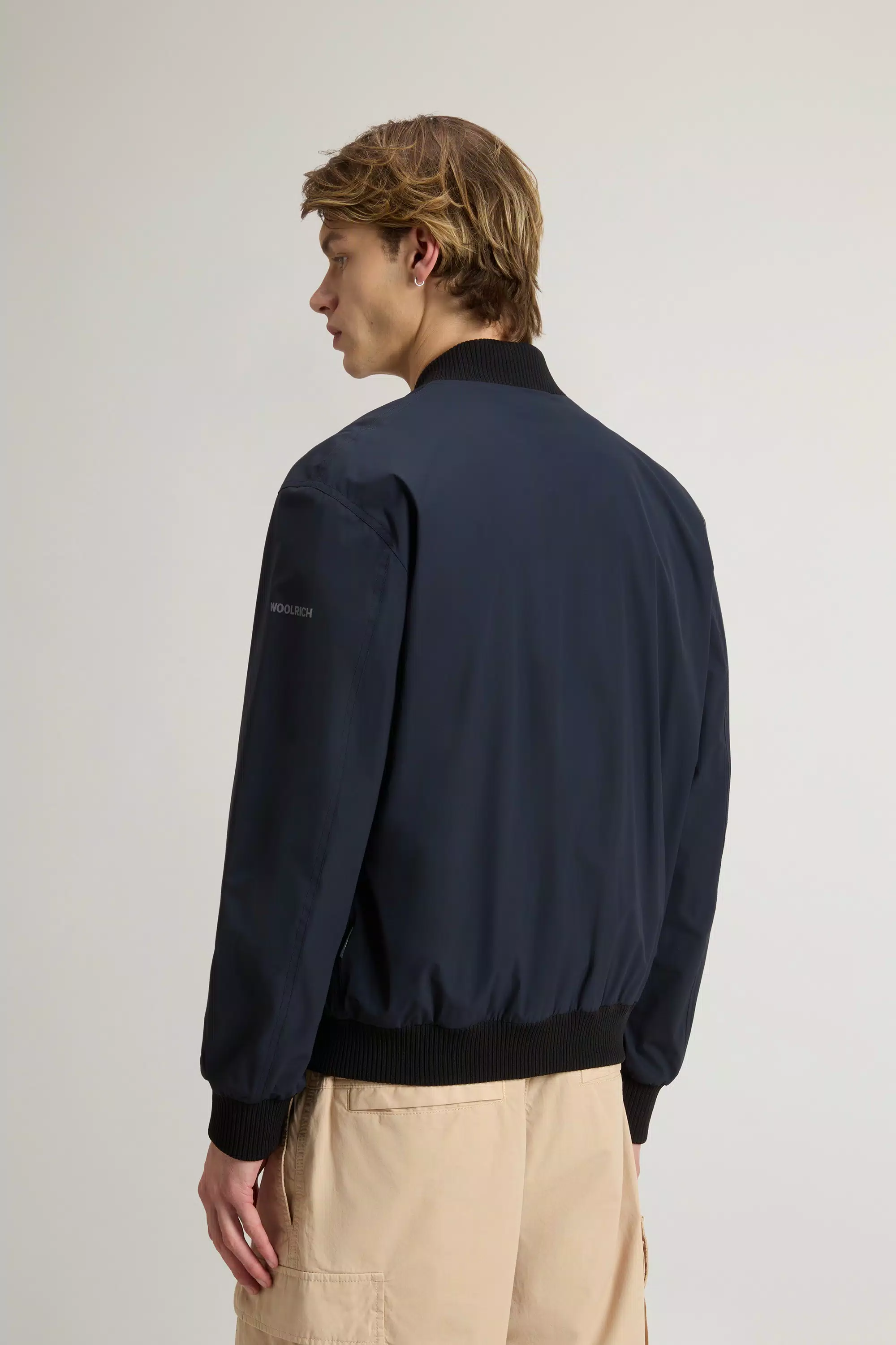 Bomberjacke aus matter Stretch-Nylon-Optik - Melton Blue
