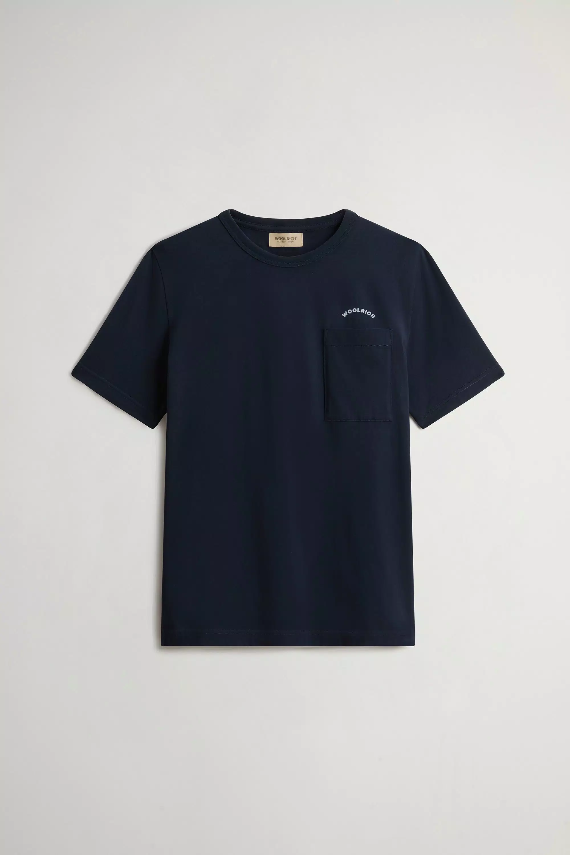 T-Shirt aus reiner Baumwolle mit kleiner Tasche - Melton Blue