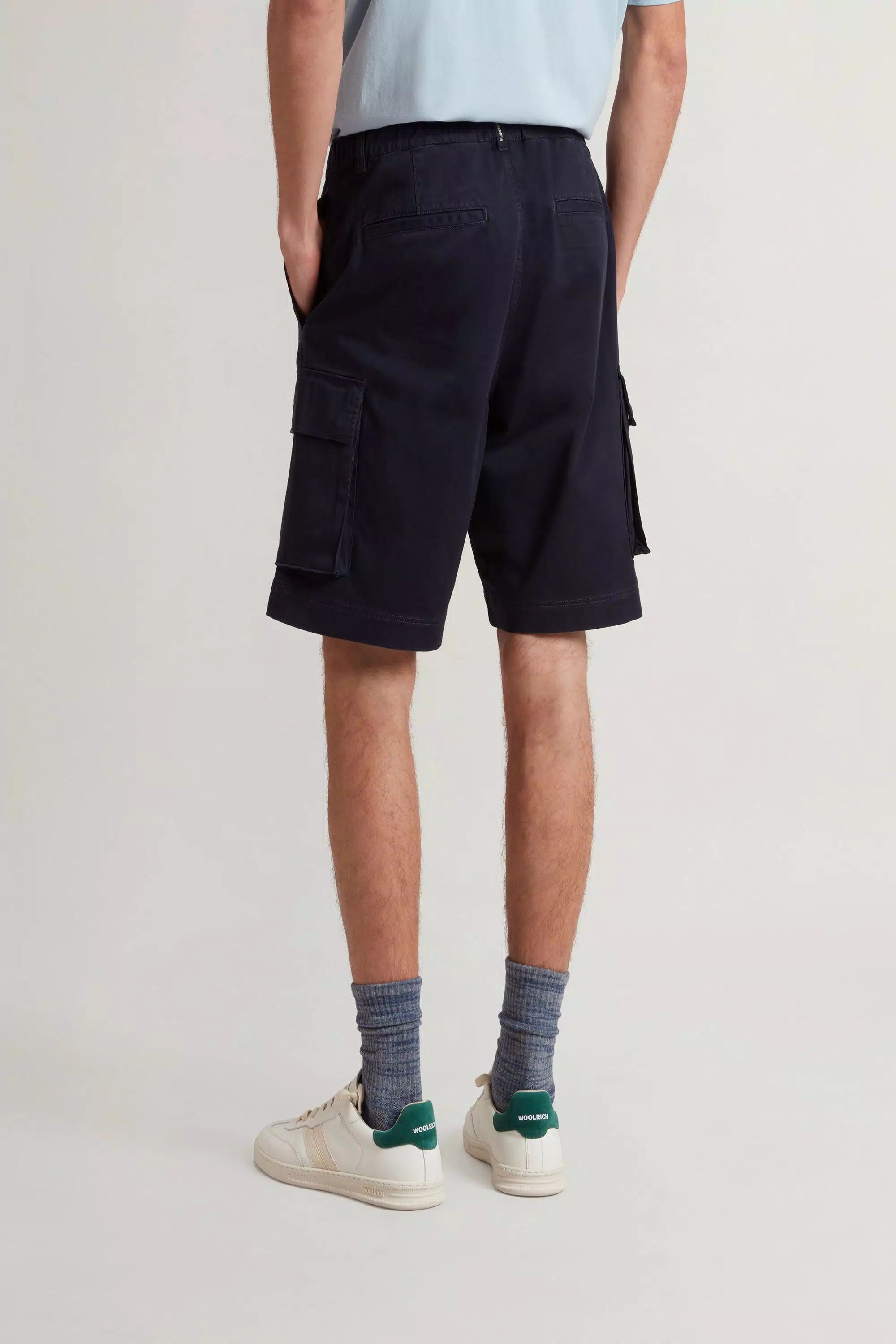 Gedüngte Cargo-Hosen aus Baumwoll-Twill - Melton Blue