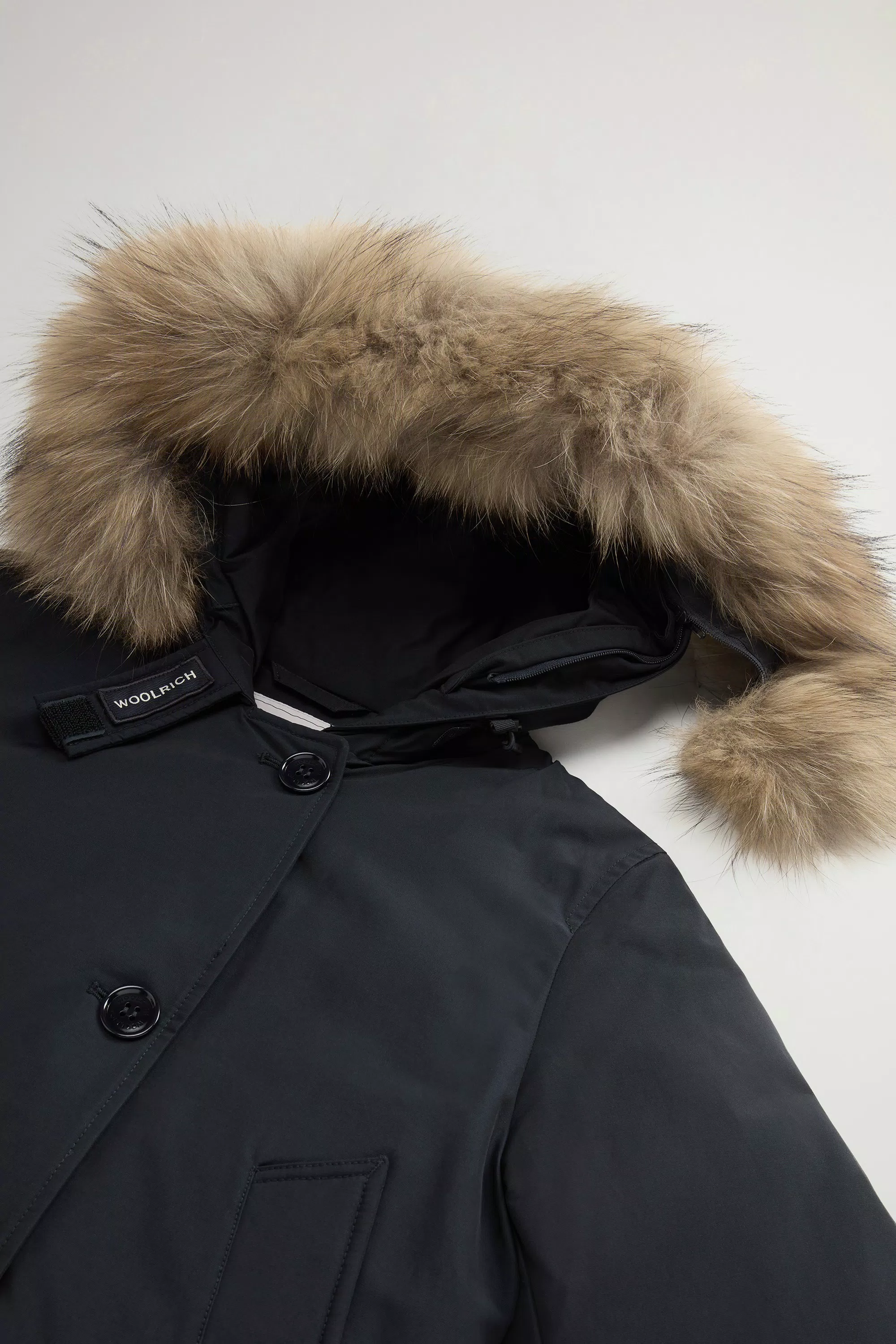 Arktische Parka aus Ramar-Stoff mit vier Taschen und abnehmbarem Pelz - Dunkelblau