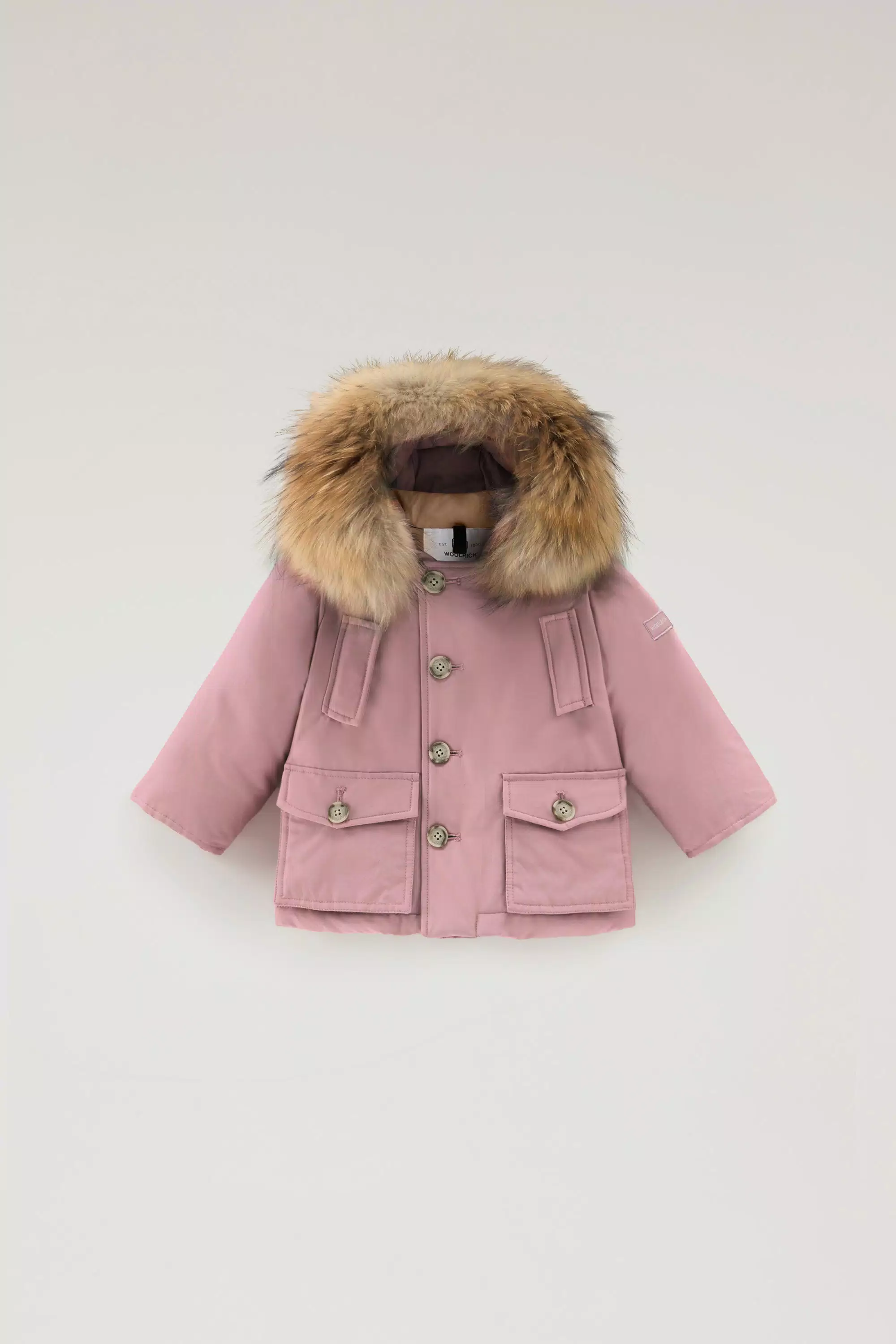 Babys Ramar-Stoff-Parka mit abnehmbarem Pelzdetail - Woodrose