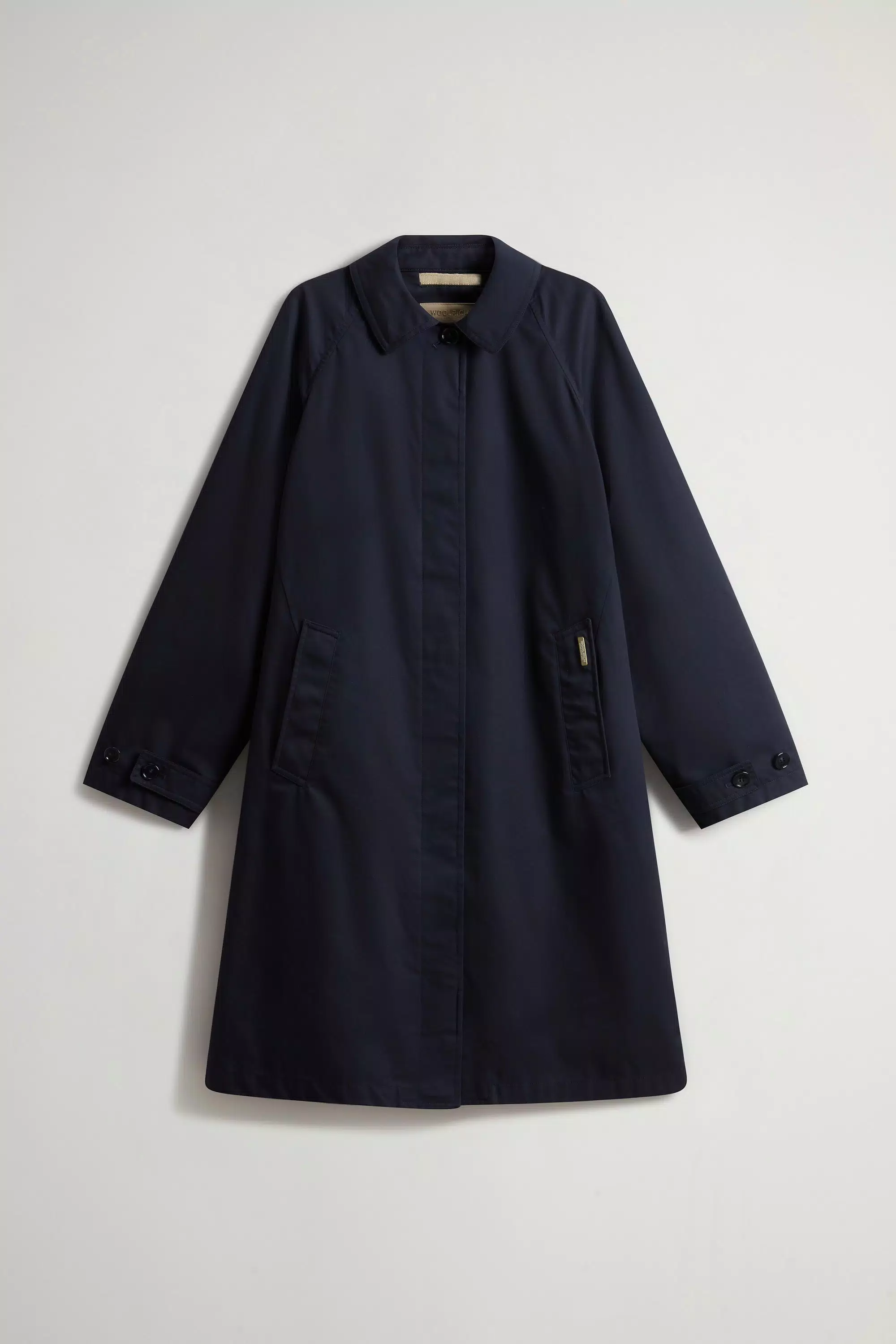 Trenchcoat aus reiner Baumwolle - Melton Blau