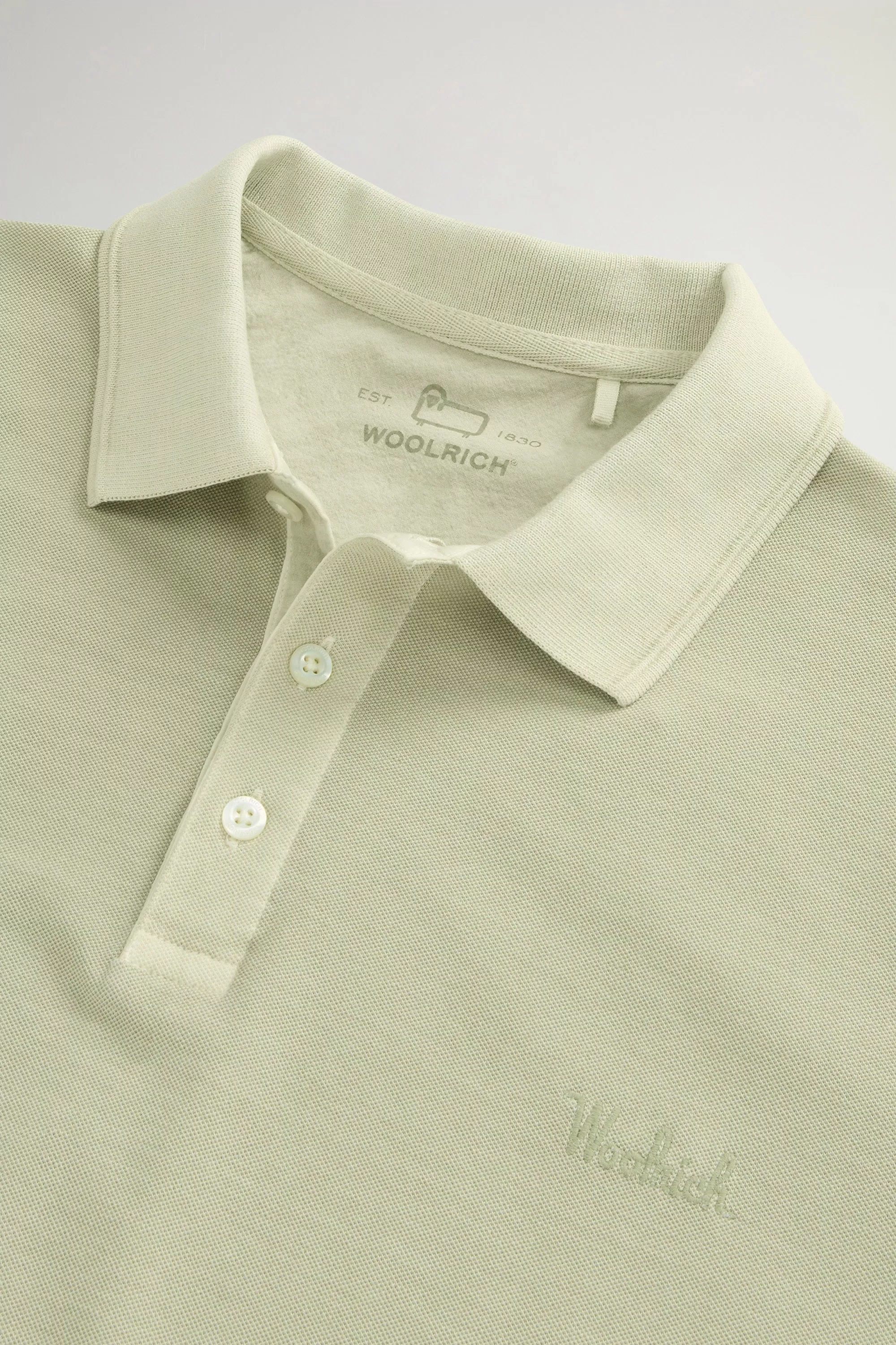 Gedüngtes Mackinack-Poloshirt aus dehnbarem Baumwoll-Piqué - Verblasstes Lint
