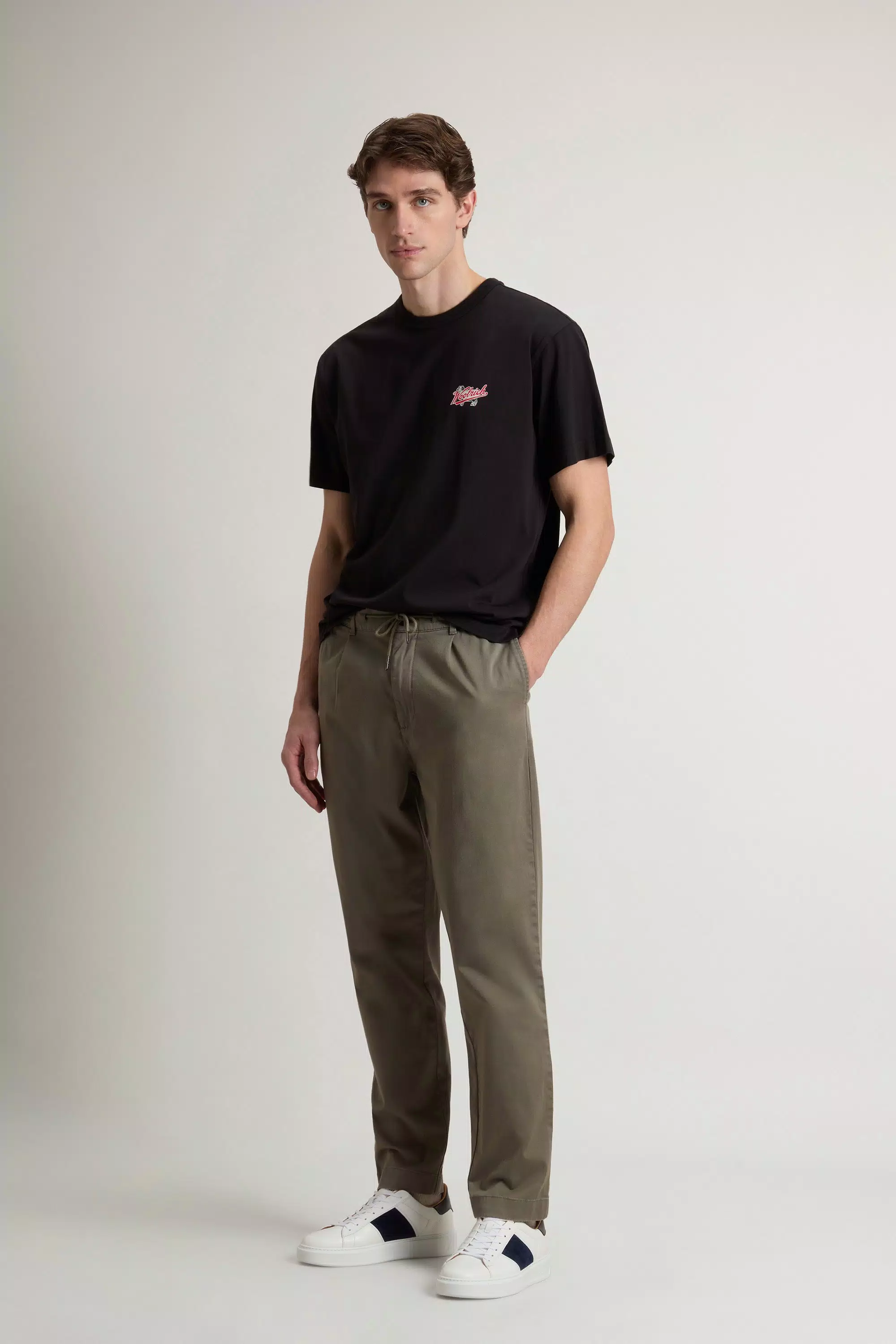 Gedüngte Milton-Hose aus Baumwolltwill - Rauchgrüner Oliv