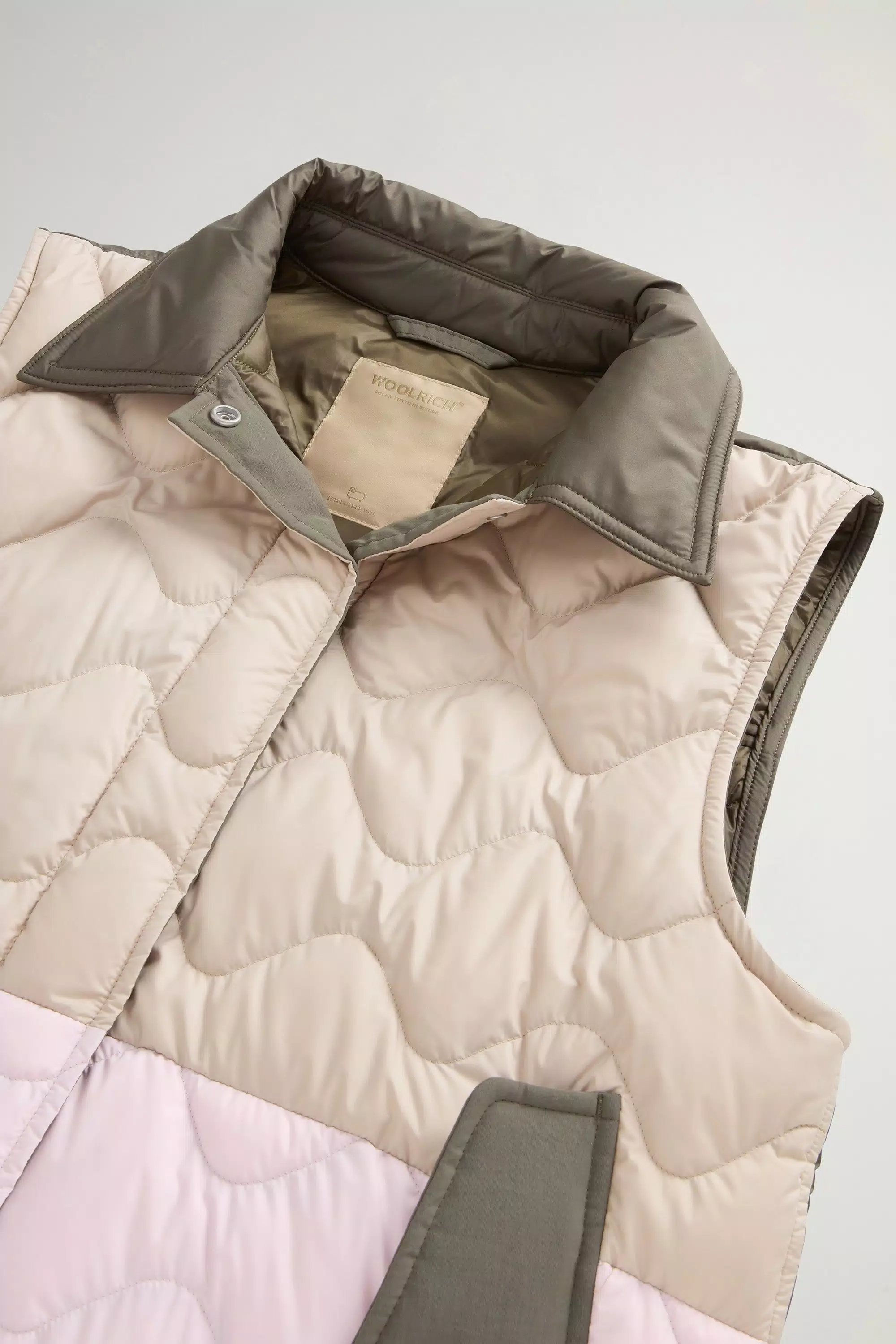 Quilted-Microfaser-Heimatsweste - Oxford-Tan-Block