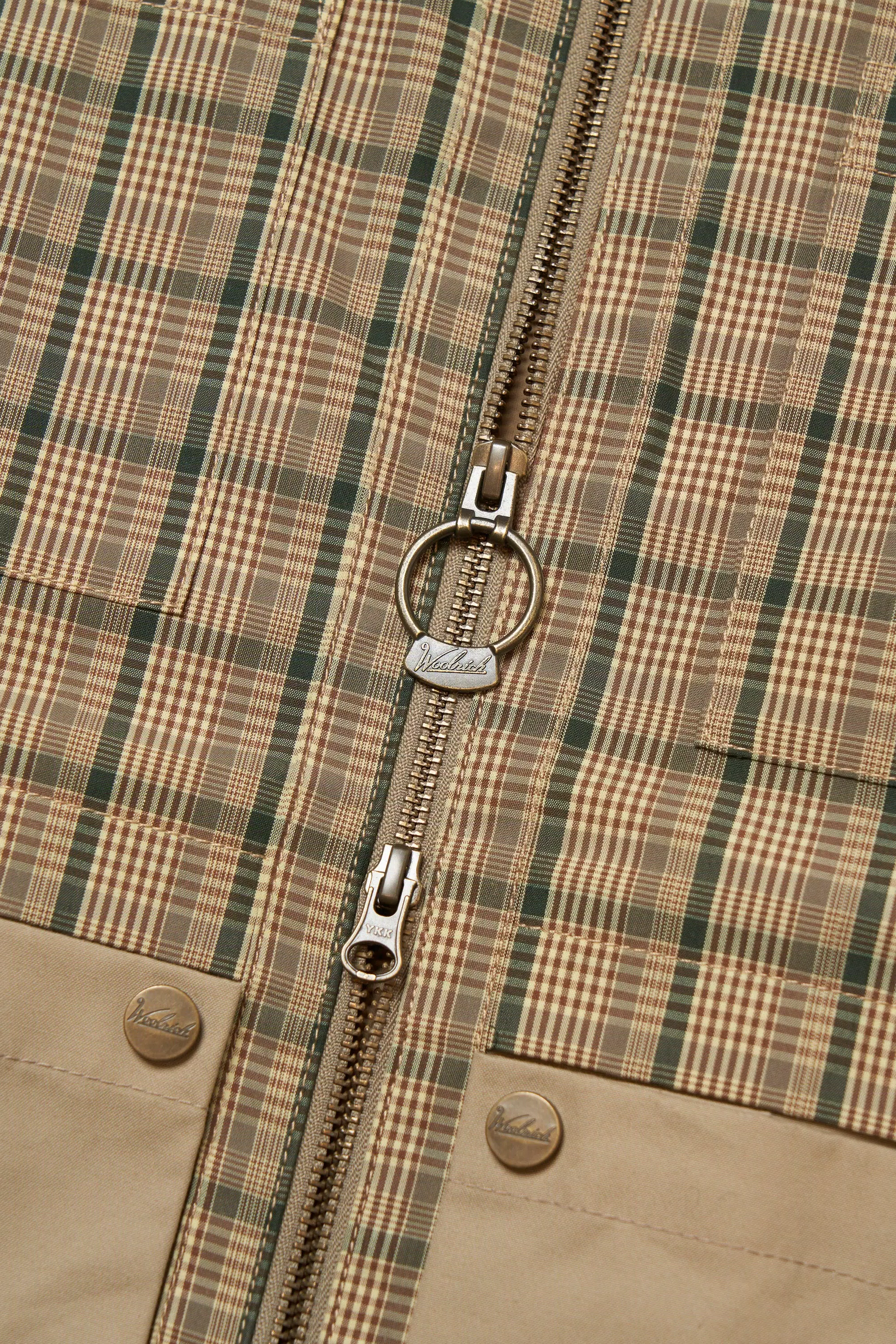Madras Heritage Jacke aus Baumwolle- und Nylonmischgewebe - Braun