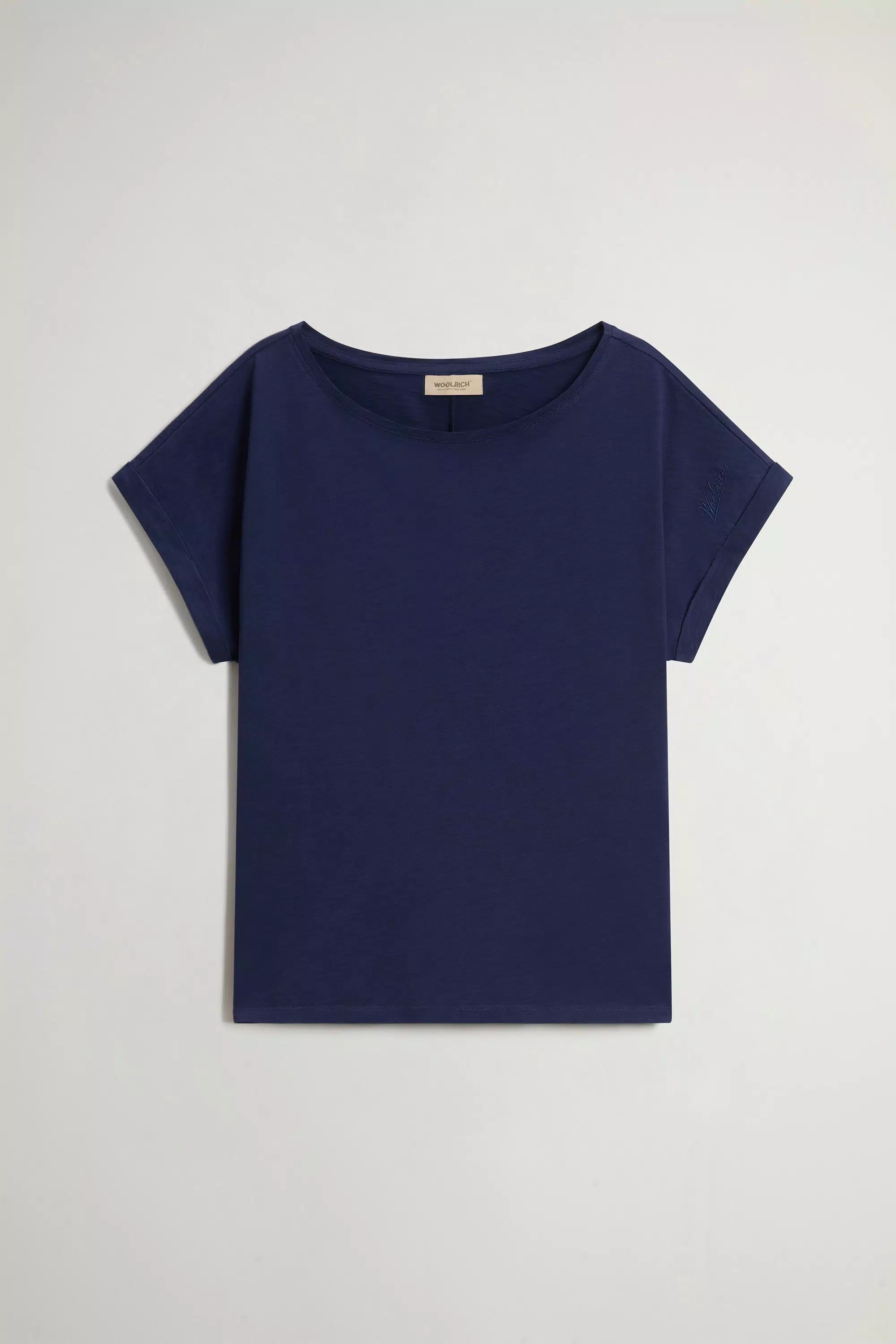 T-Shirt aus reiner Baumwolle mit Slub-Struktur - Marineblau