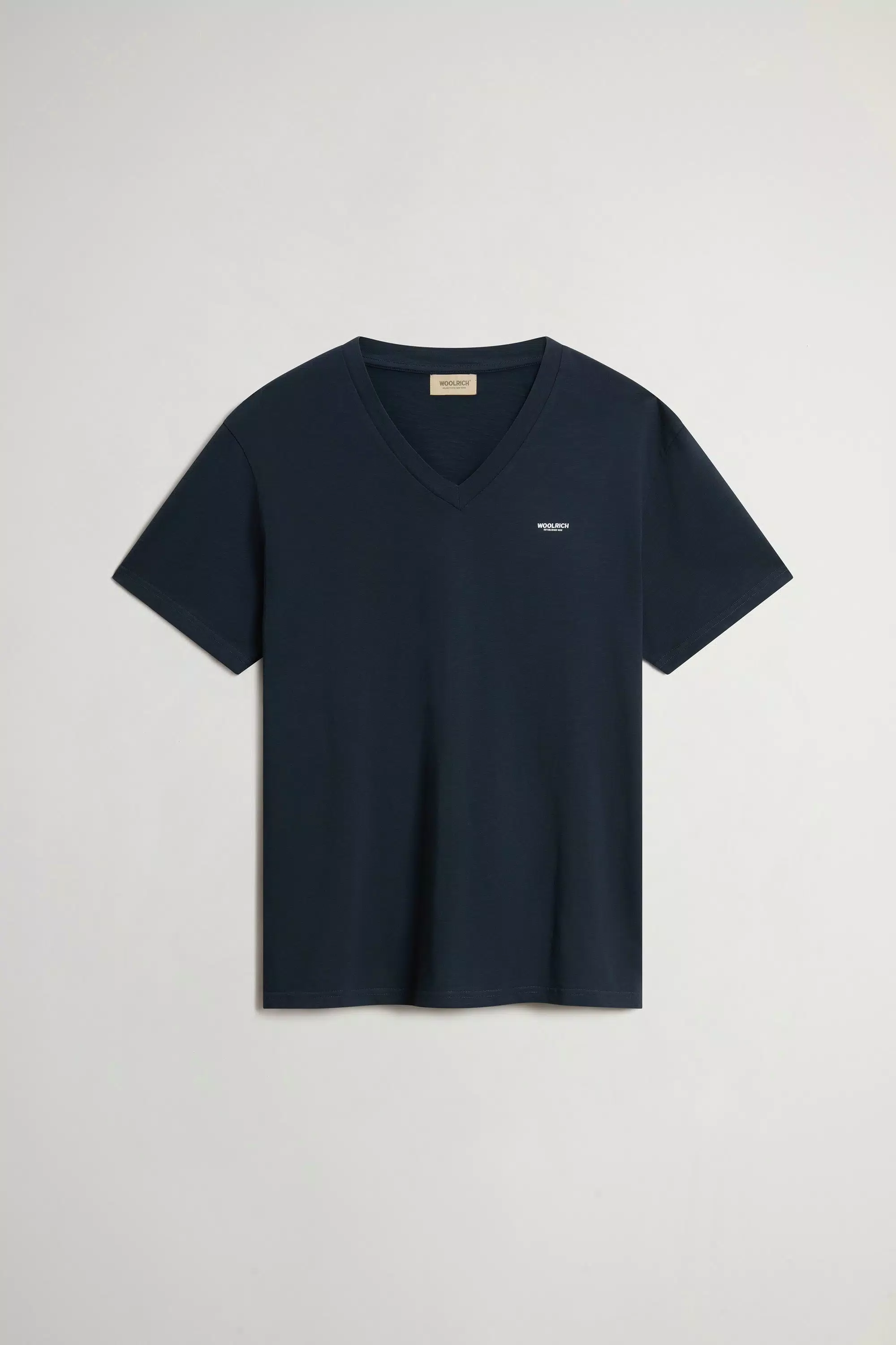 Slub V-Ausschnitt T-Shirt aus reiner Baumwolle - Melton Blue