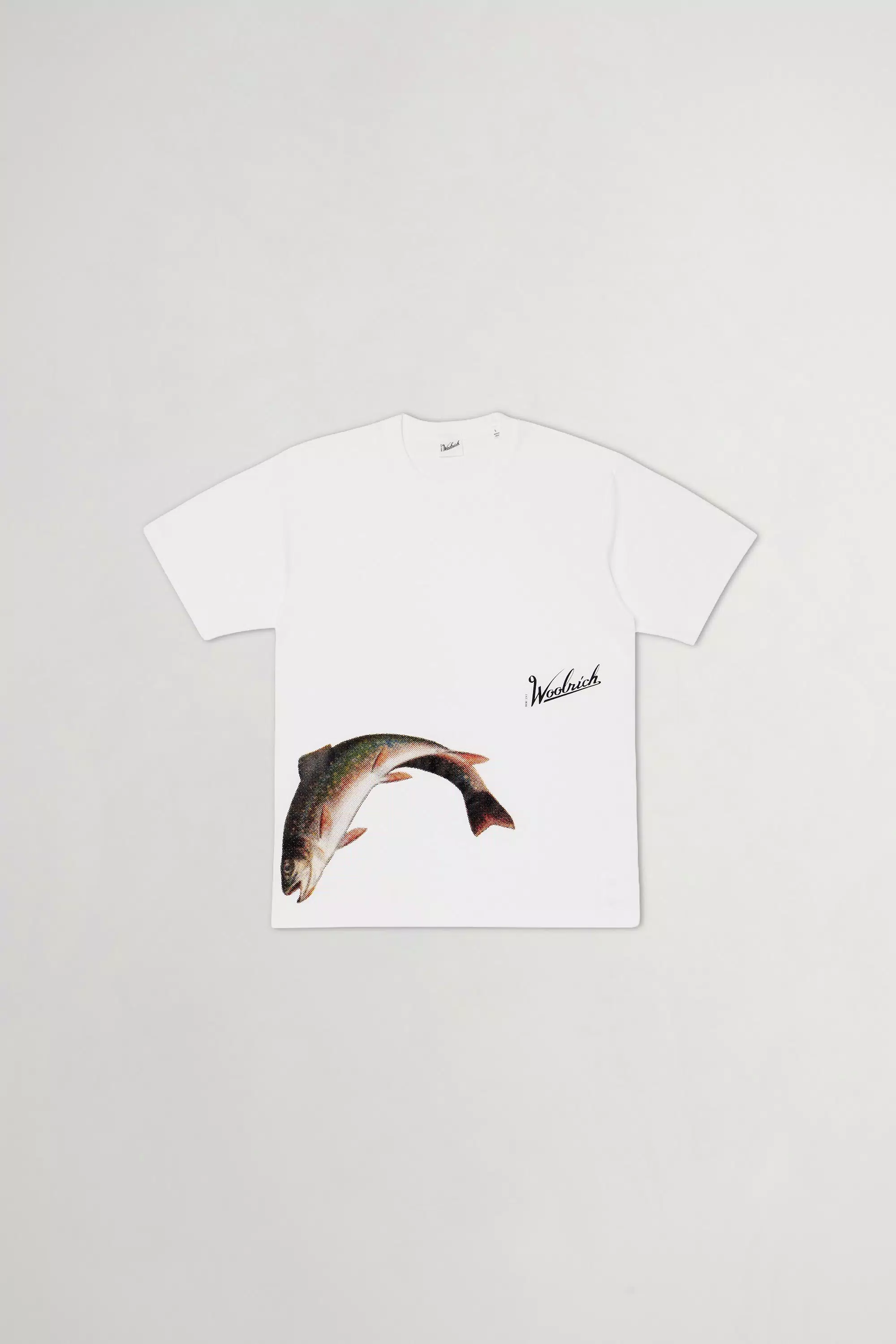 Fischerei-T-Shirt aus reiner Baumwolle - Weiß