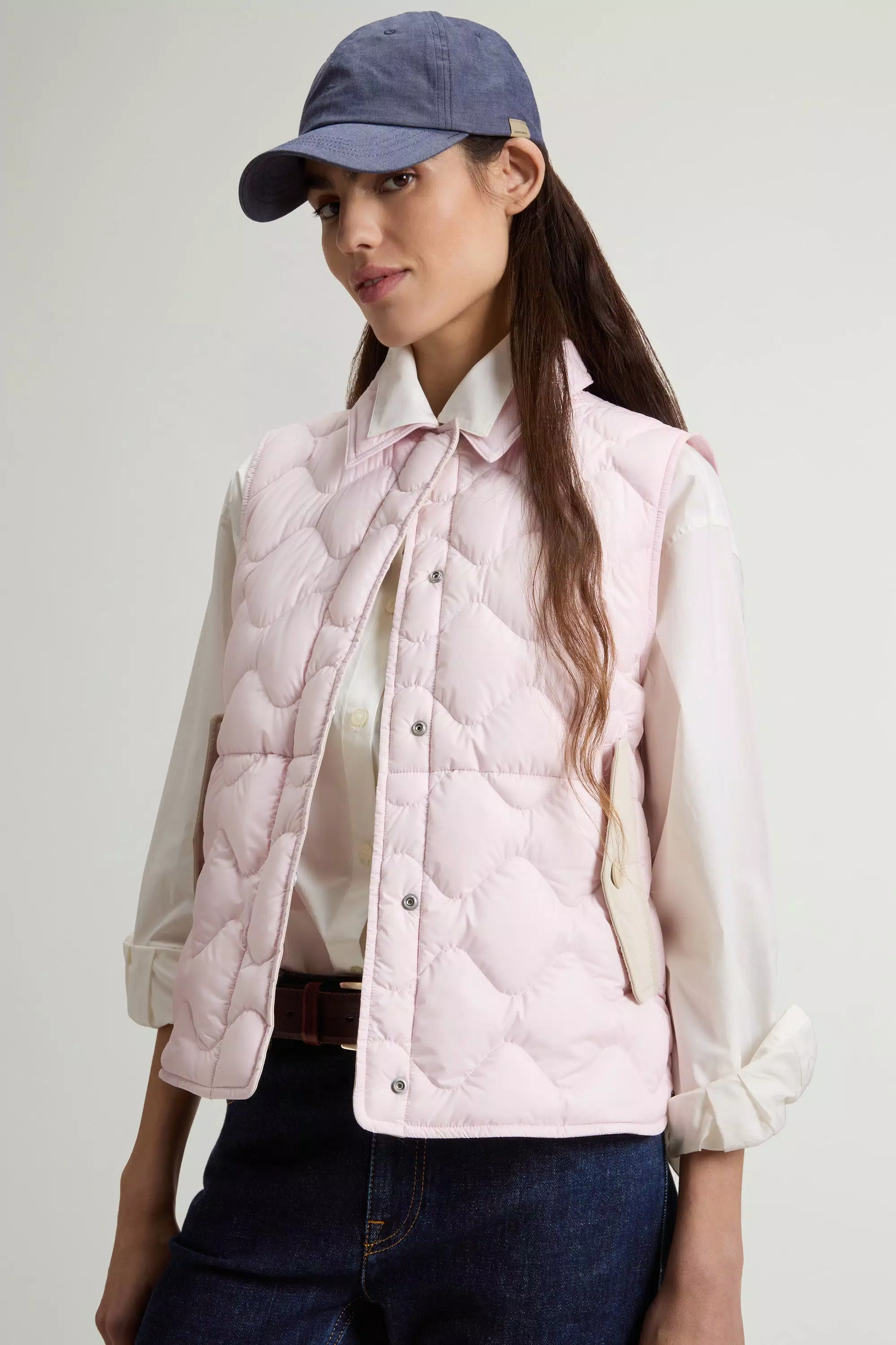 Quilted-Microfaser-Erbstück-Jacke - Helllila