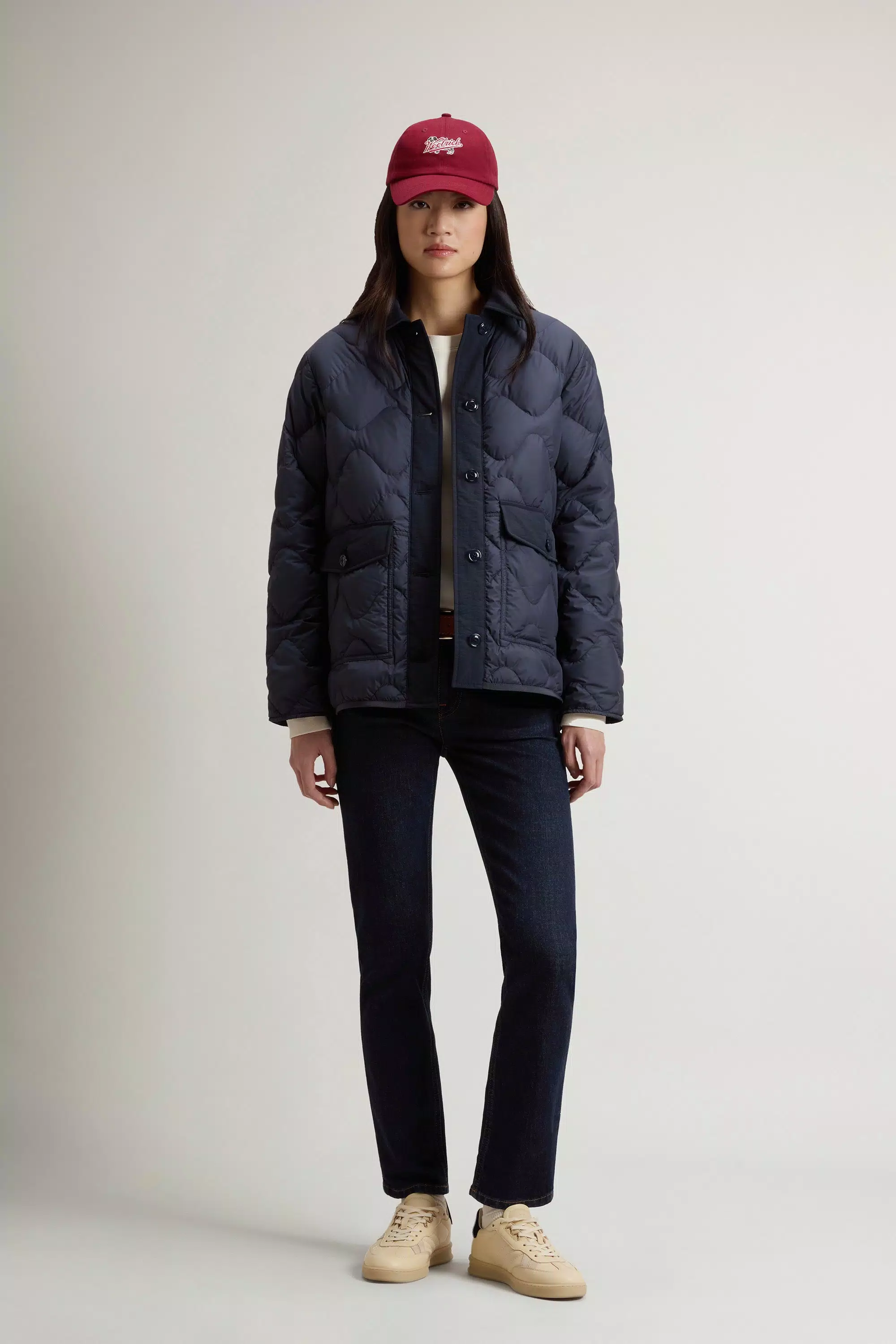 Quilted-Microfaser-Heritage-Jacke - Melton Blue