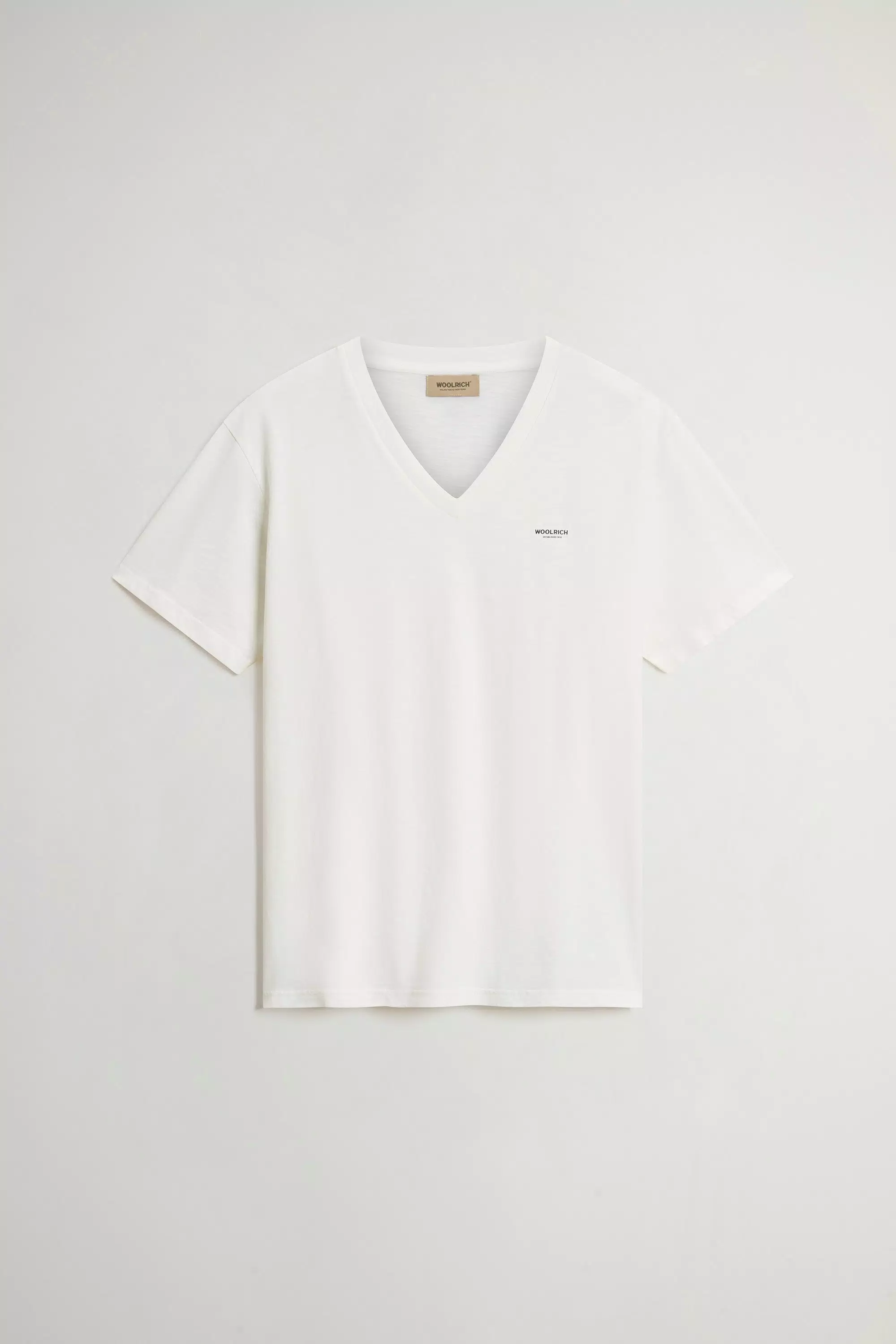 Slub V-Ausschnitt T-Shirt aus reiner Baumwolle - Arctic White