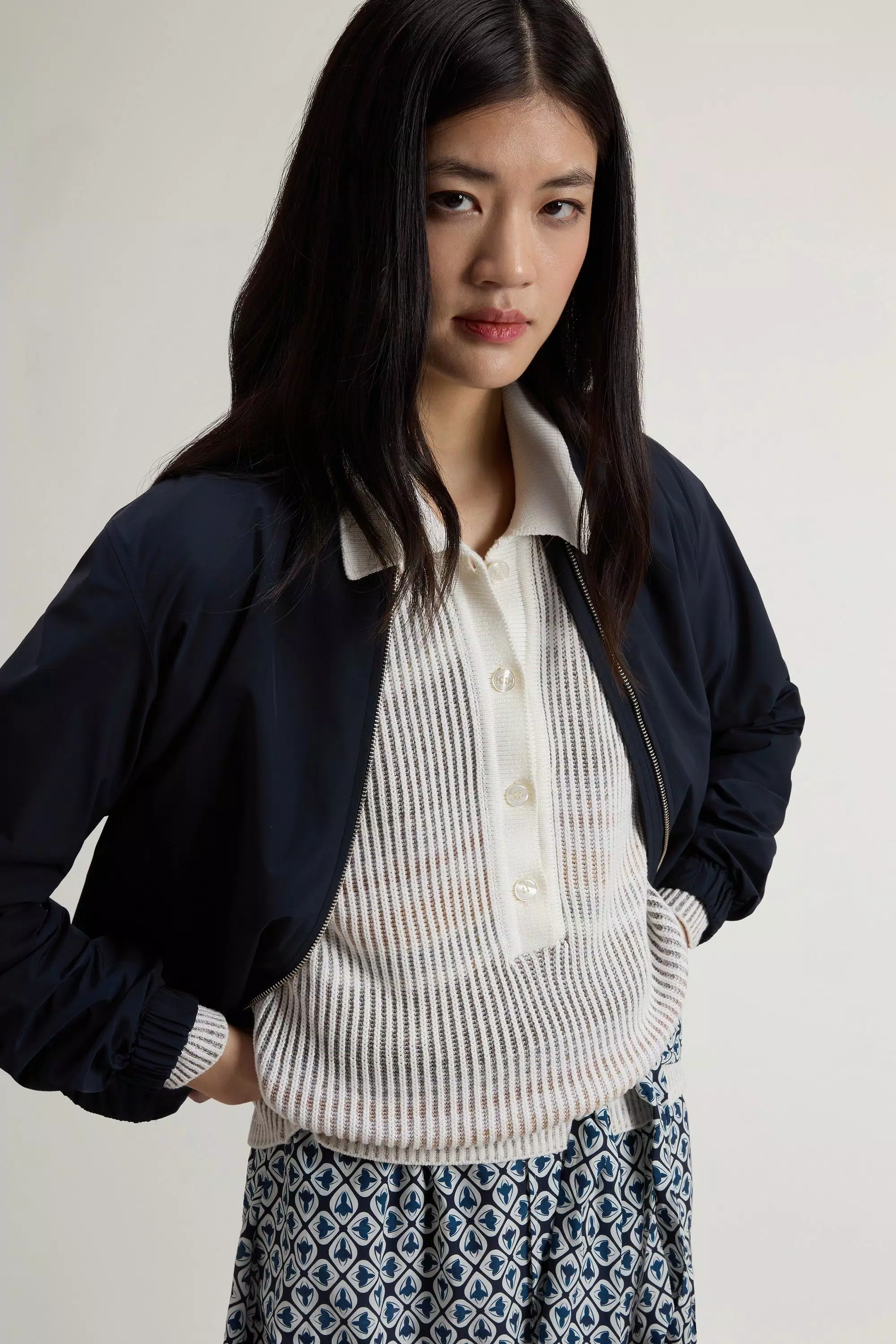 Urban Touch Bomberjacke - Melton Blau