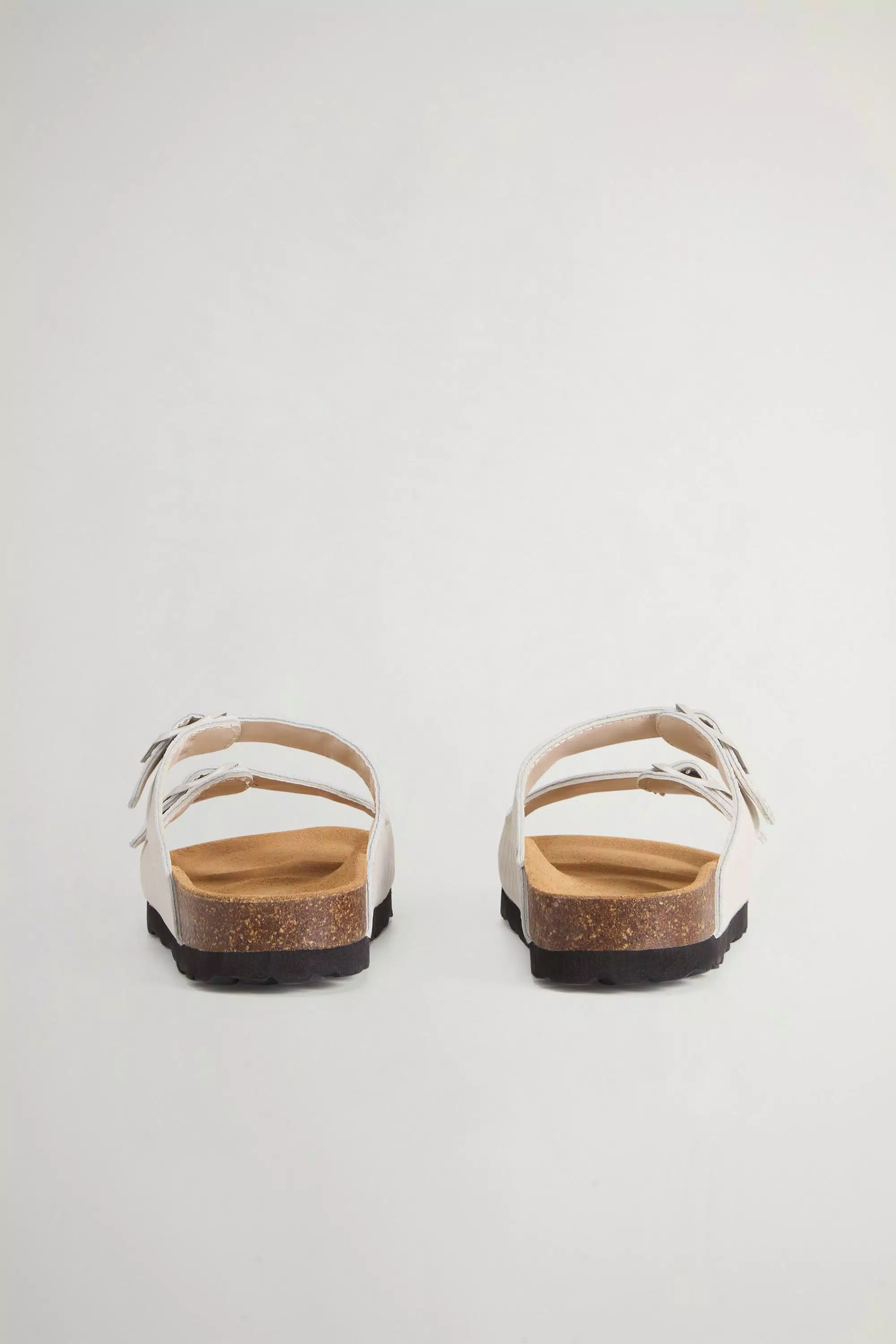 Sandalen aus bedrucktem Leder mit Schnallen - Beige