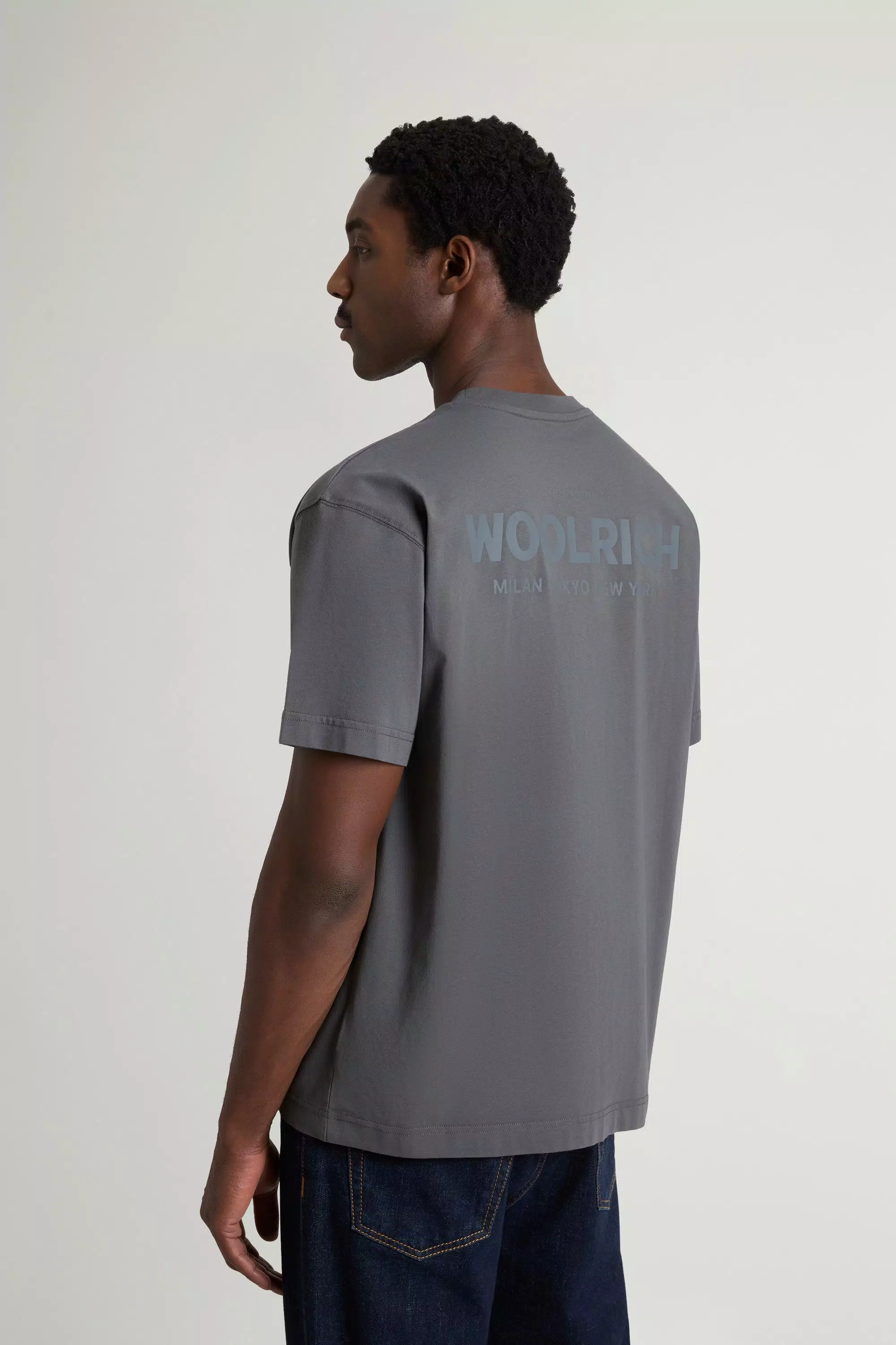 T-Shirt aus reiner Baumwolle mit Logo - Grau Schatten
