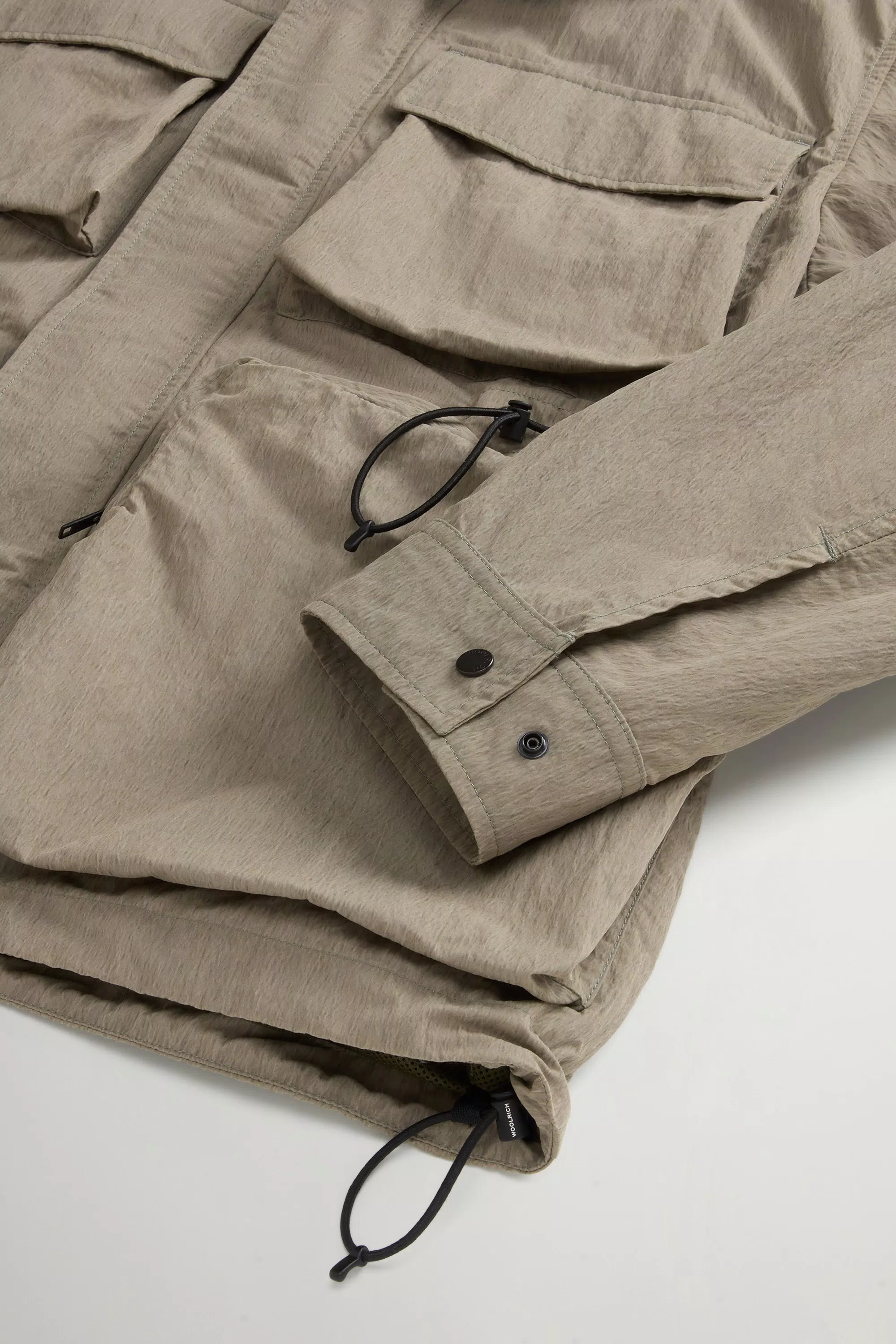 Jacke aus Olmetex-Sueden-Nylon mit verwaschenem Motiv - Rauchgrüner Oliv