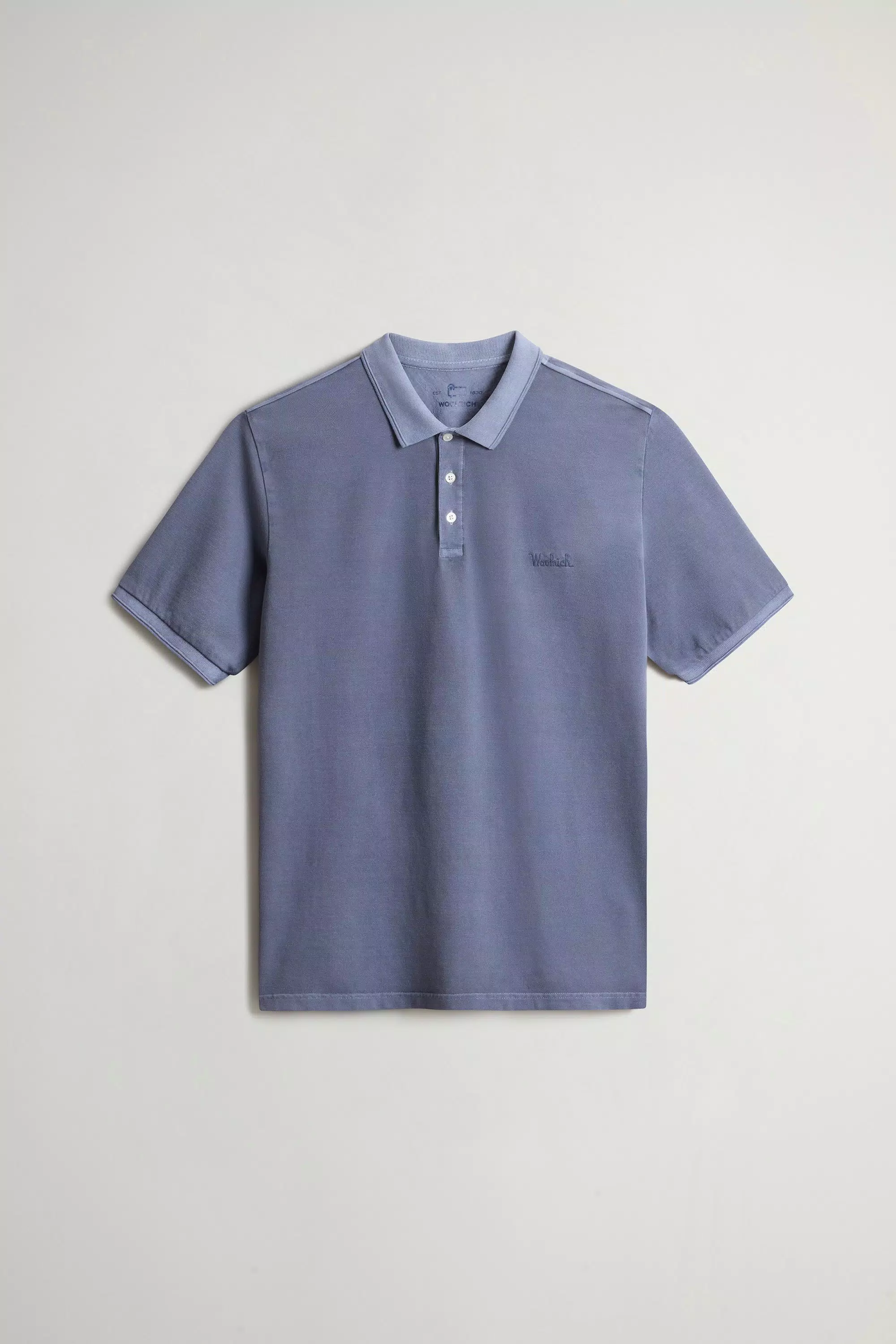 Gedüngtes Mackinack-Polo-Shirt aus dehnbarem Baumwoll-Piqué - Faded Grisaille
