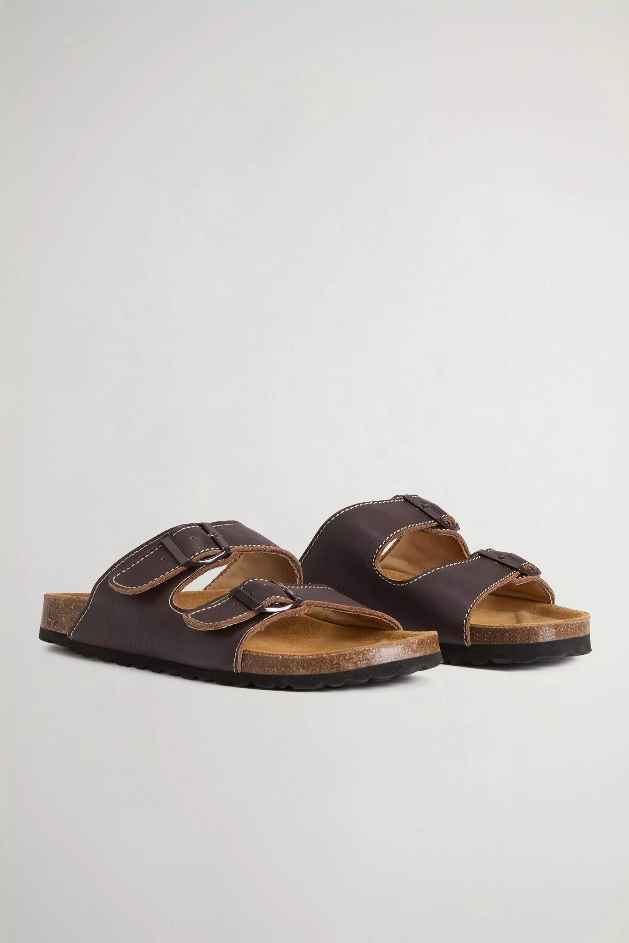 Sandalen aus gewachstem Leder - Braun