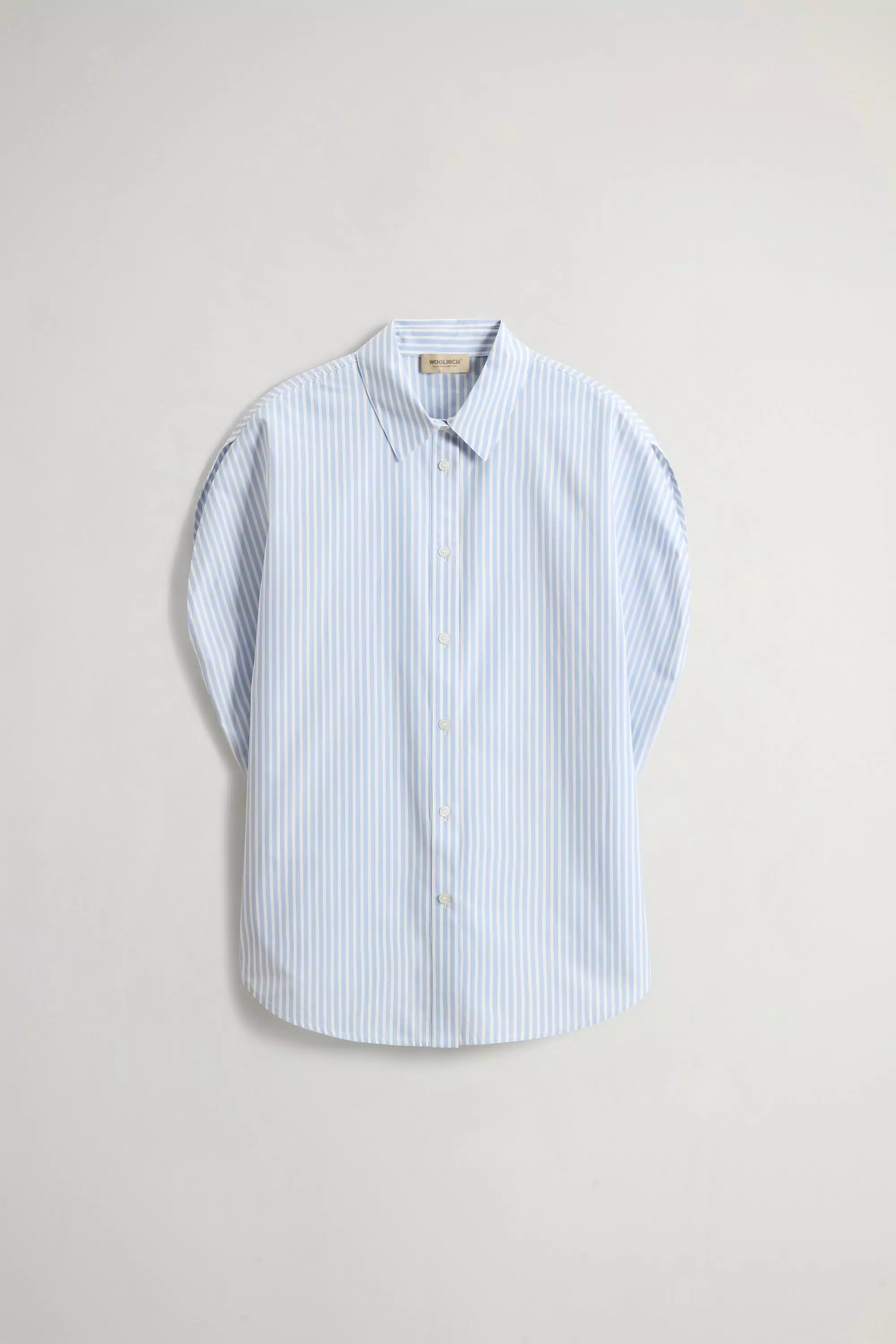 Bluse aus gestreiftem Baumwollpopeline - Streifen Blau Whiff
