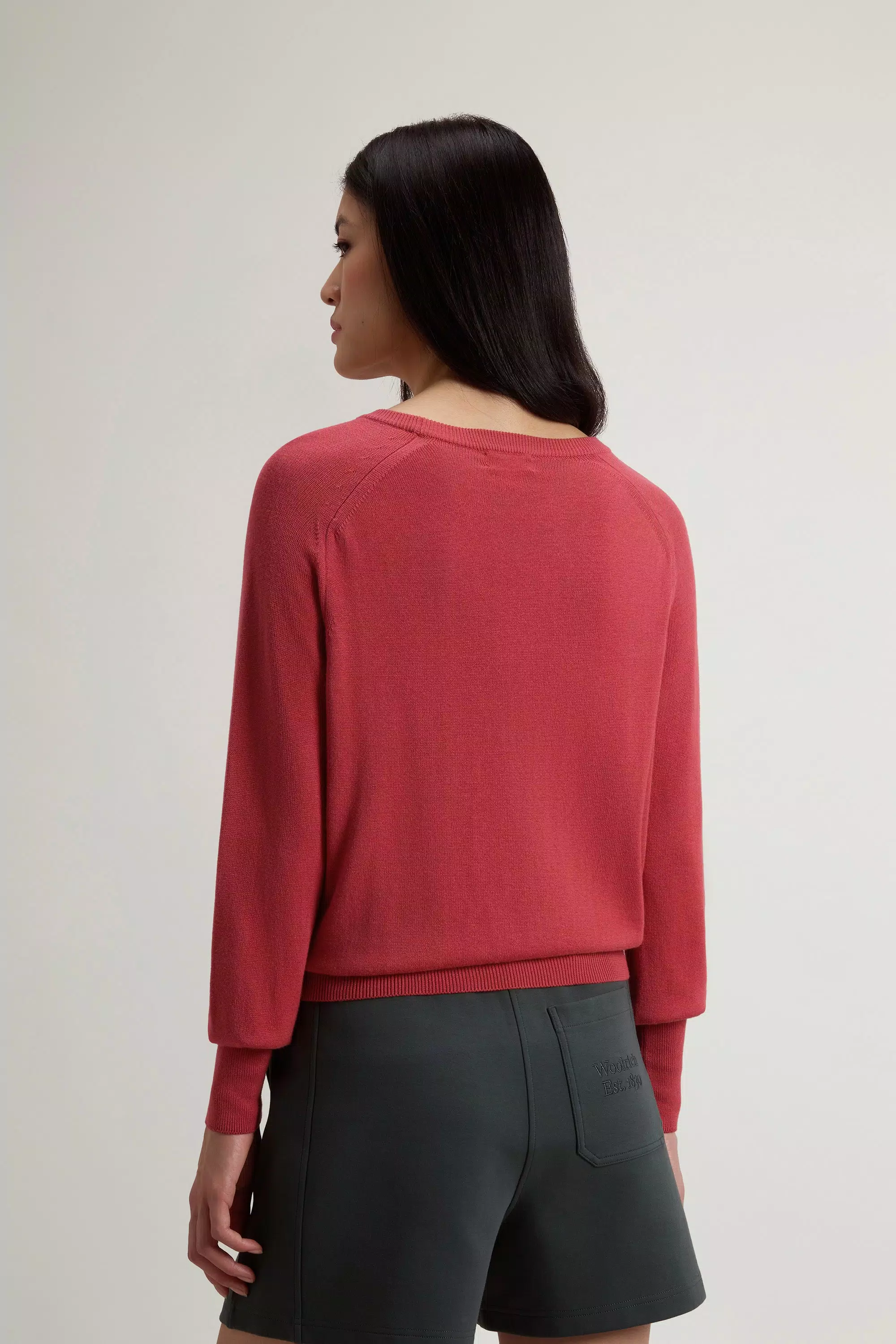 Crewneck-Pullover aus Baumwollmischung - Erdbeere