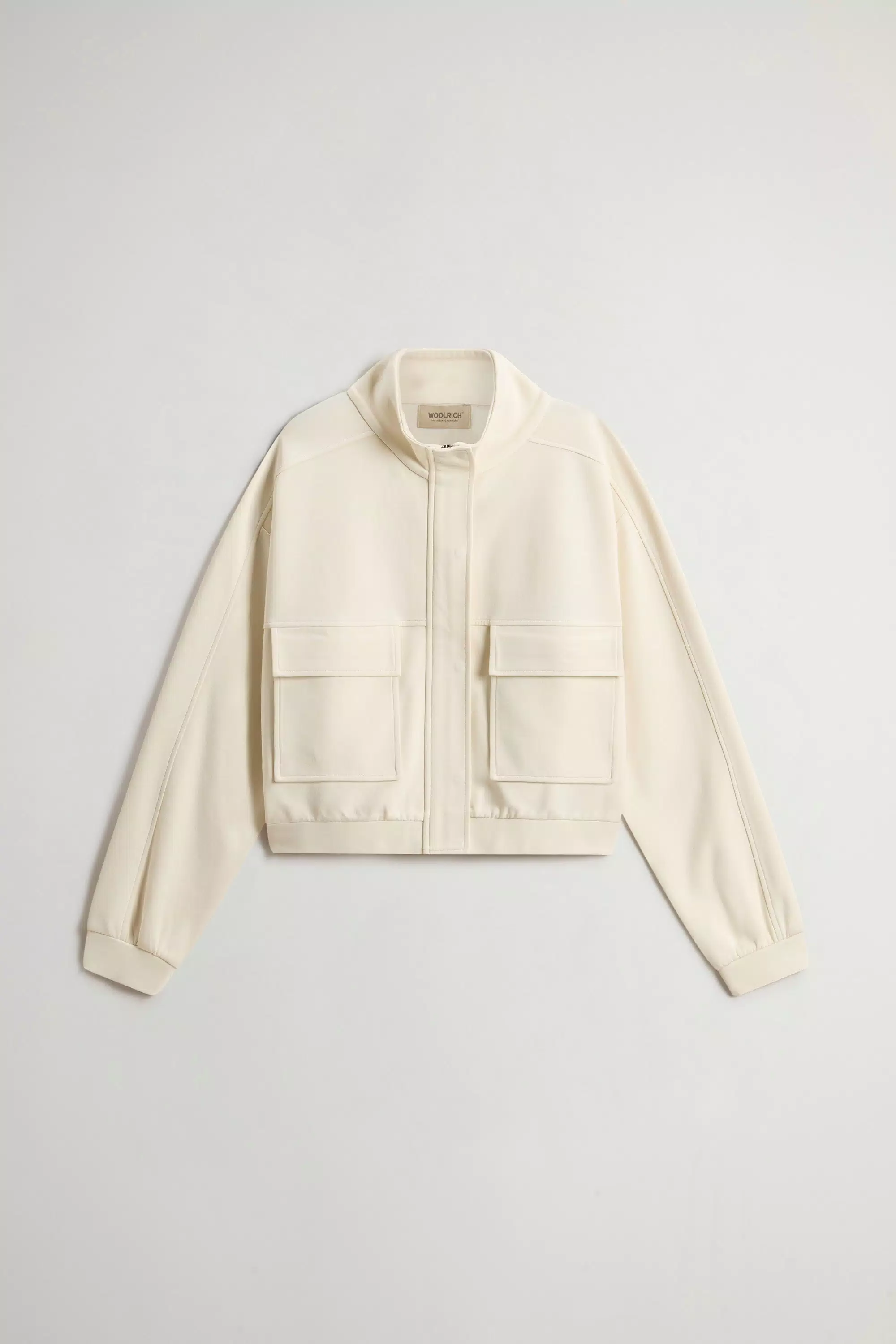 Full-Zipper-Sweatshirt aus Baumwollmischgewebe - Milchcreme