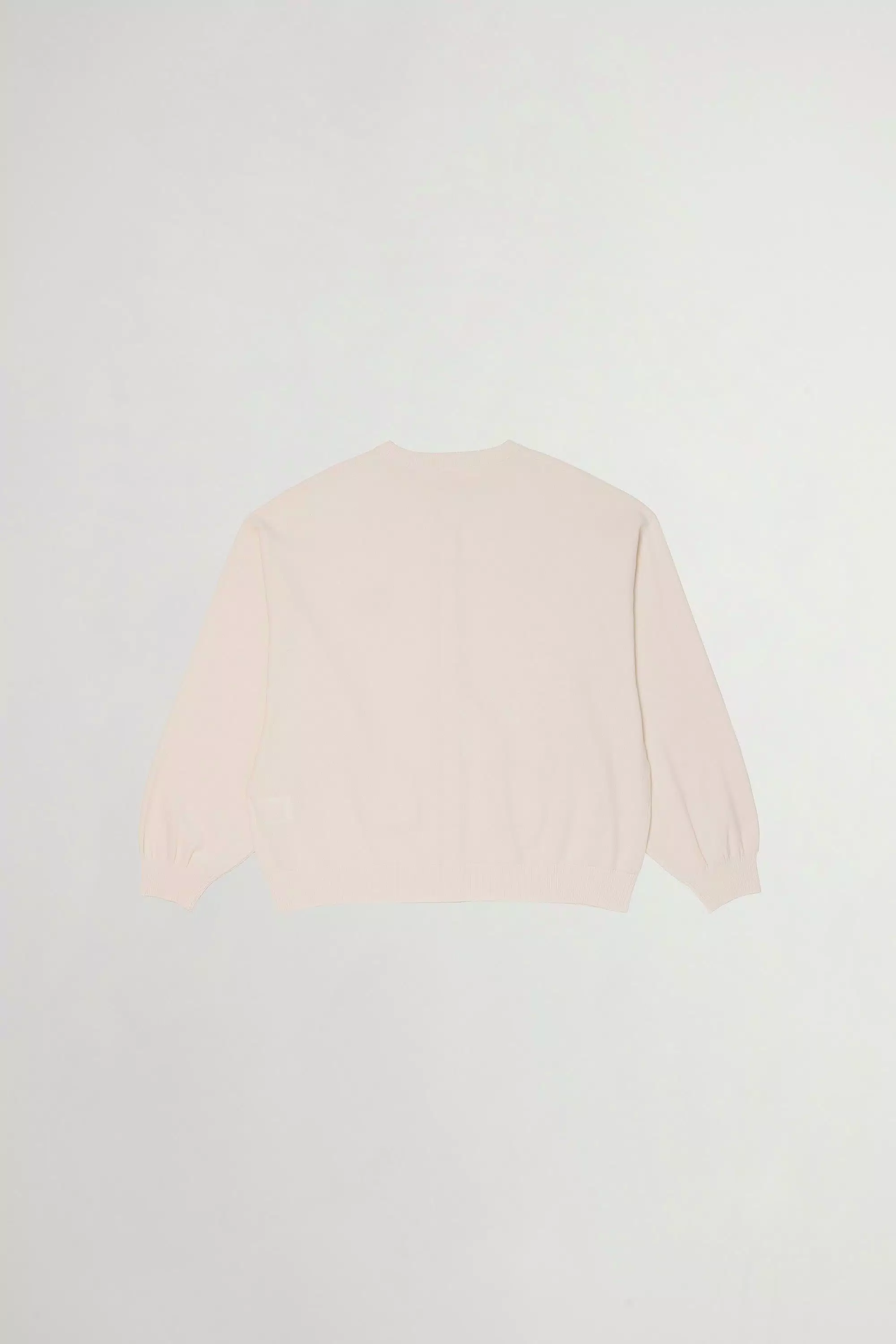 Crewneck-Cardigan aus reiner Baumwoll-Piqué - Weiß