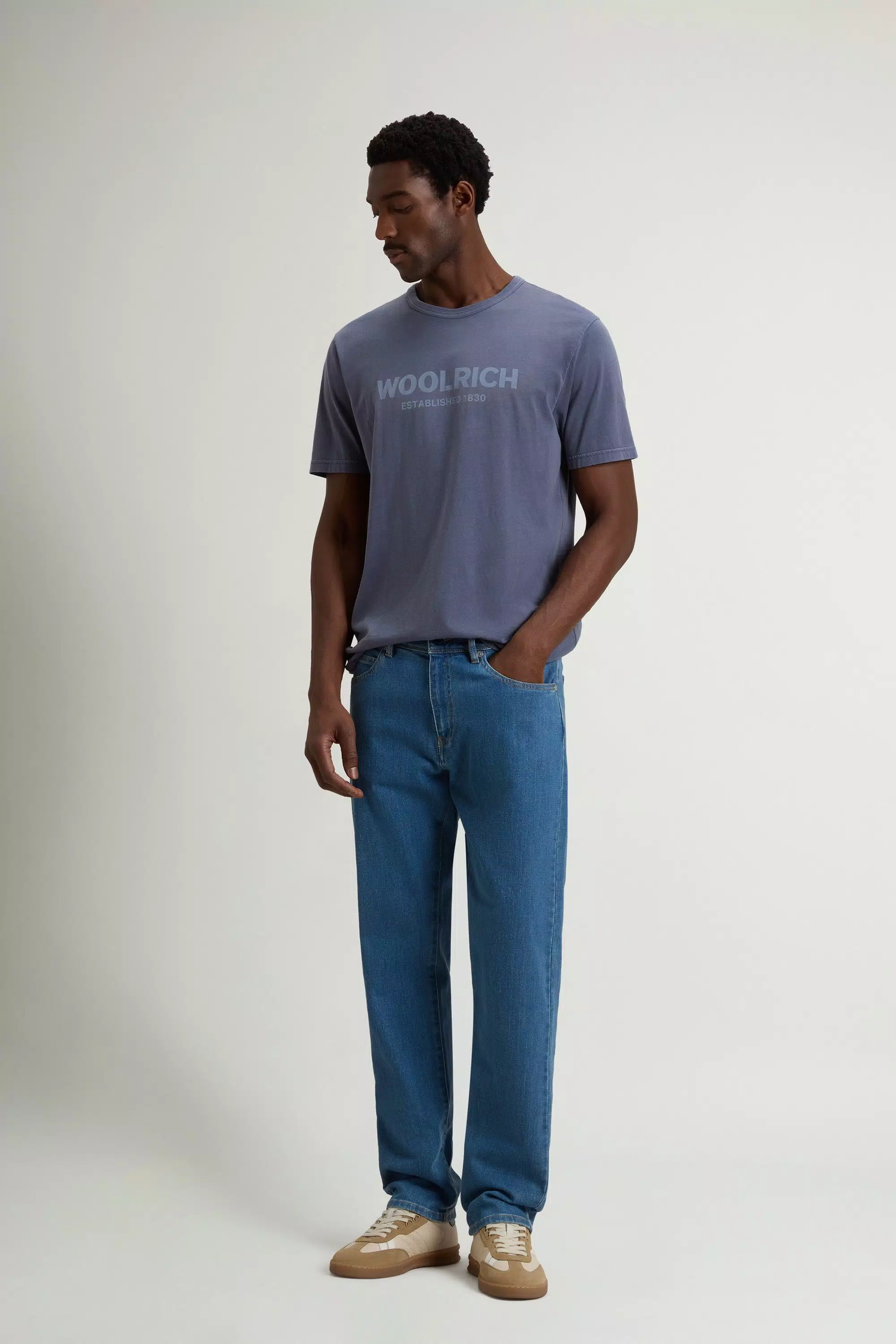 Dehnbare Denim-Jeans - Hellblau