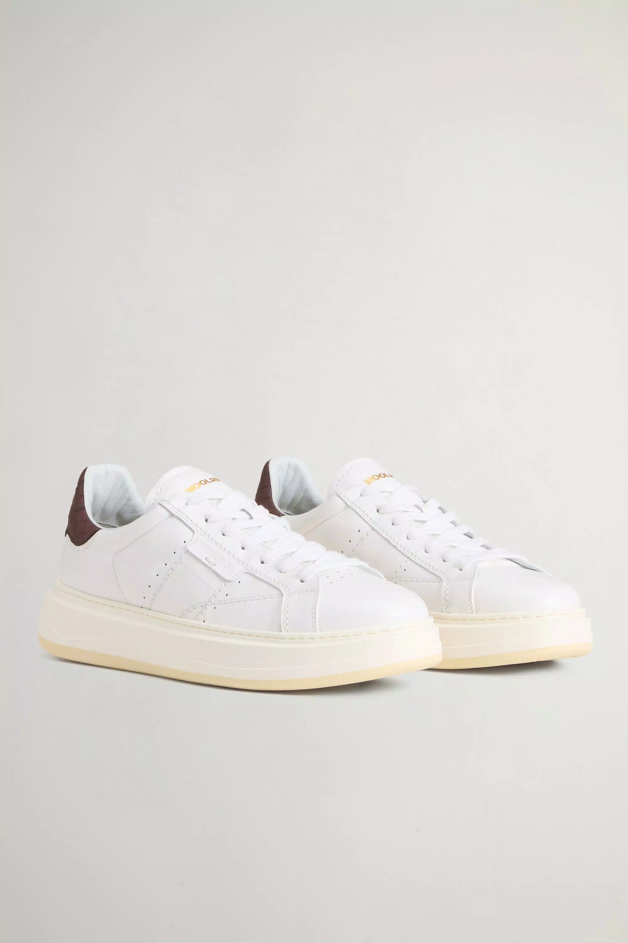 Pfeil-Sneaker aus Kalbsleder - Weiß Dunkelbraun