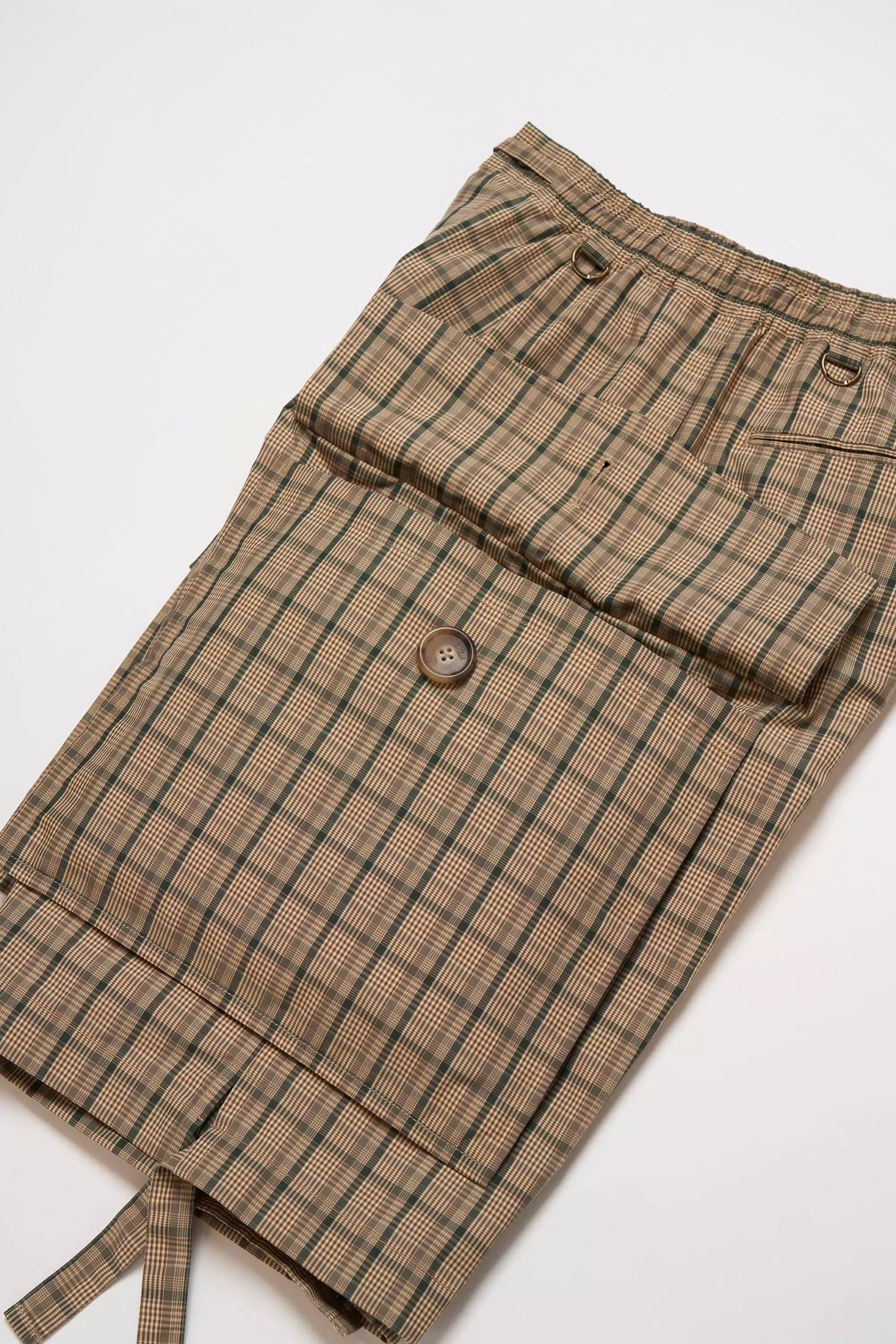 Madras-Hosen aus Baumwolle- und Nylon-Mischgewebe - Braun
