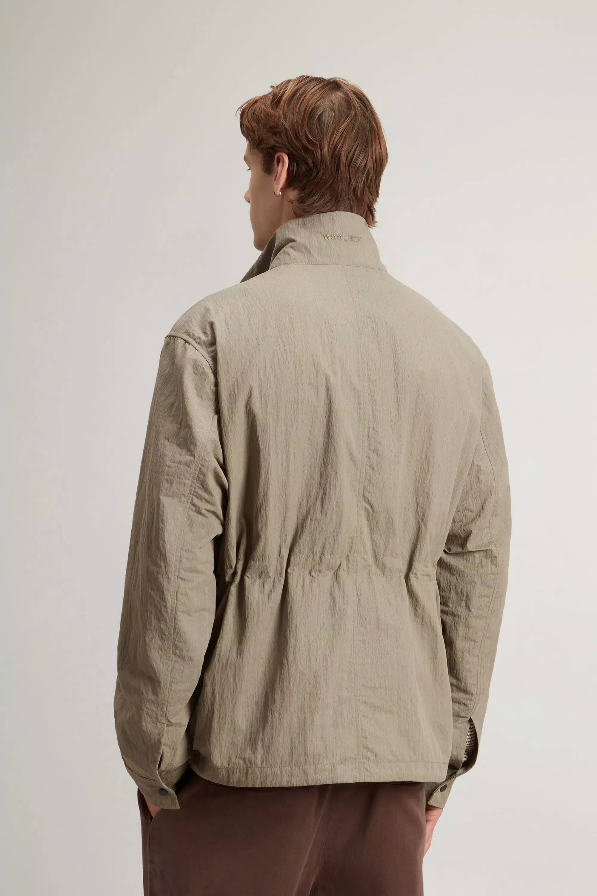 Jacke aus Olmetex-Sueden-Nylon mit verwaschenem Motiv - Rauchgrüner Oliv