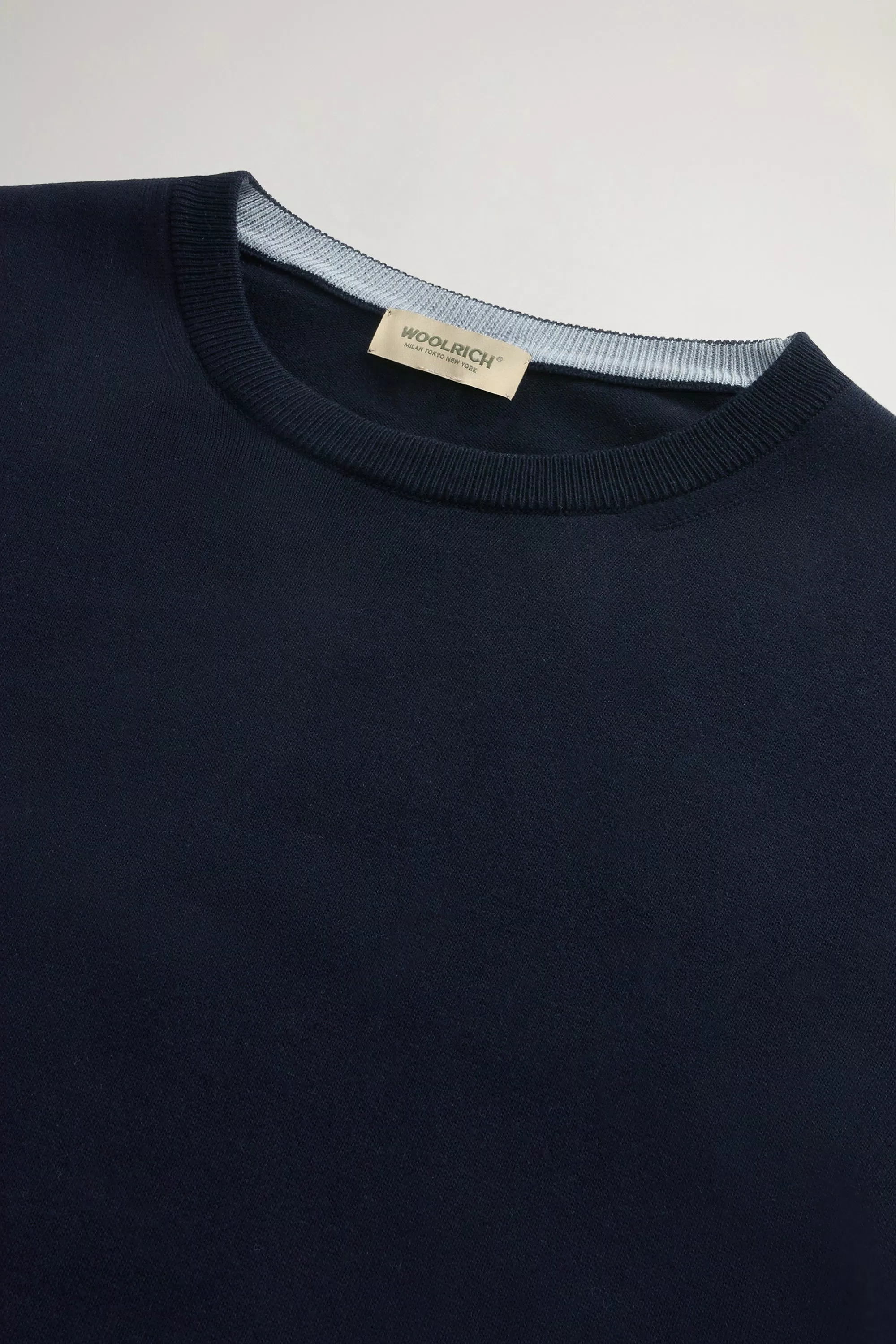 Crewneck-Pullover aus reiner Baumwolle - Melton Blue