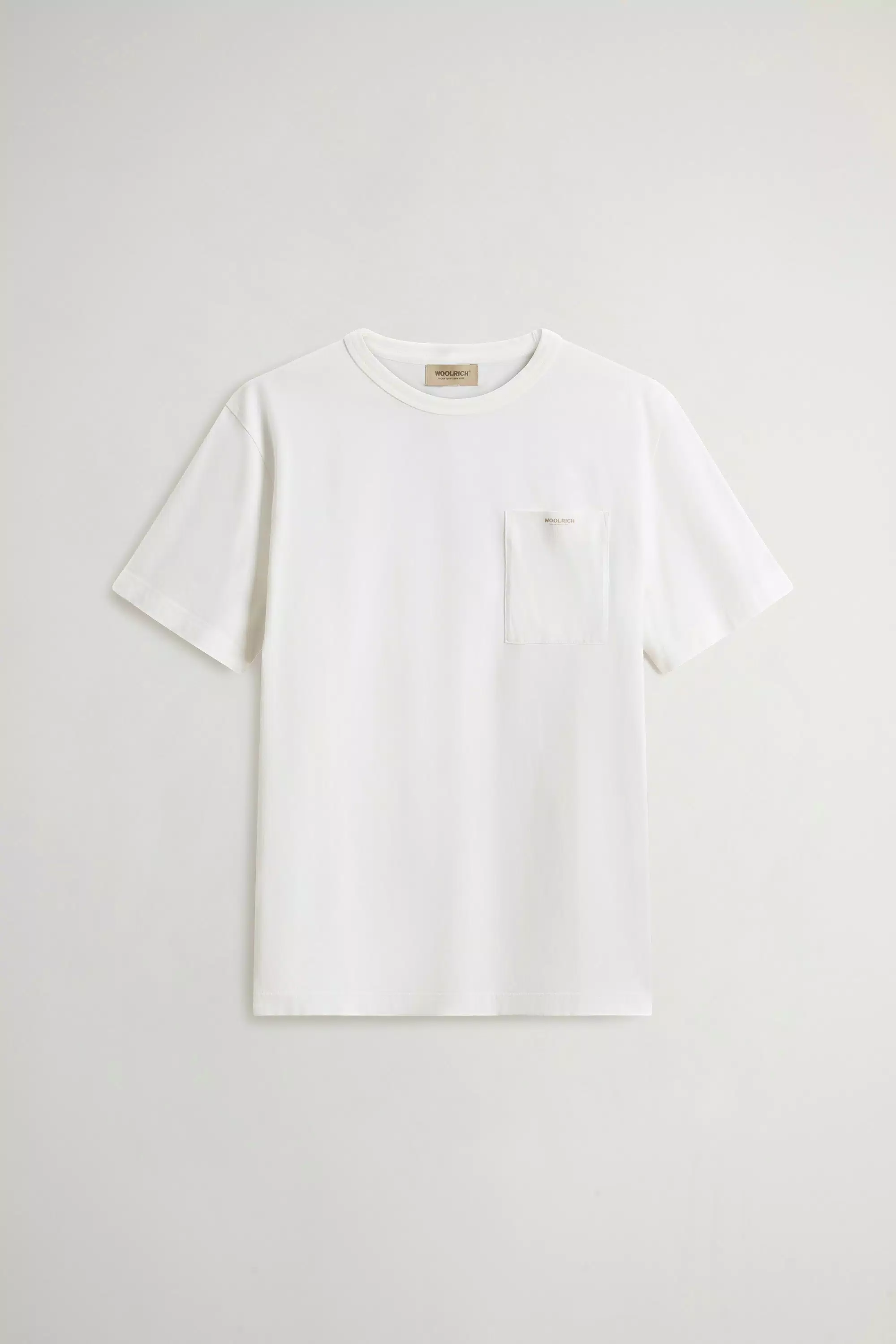 T-Shirt aus reiner Baumwolle mit kleiner Tasche - Arctic White