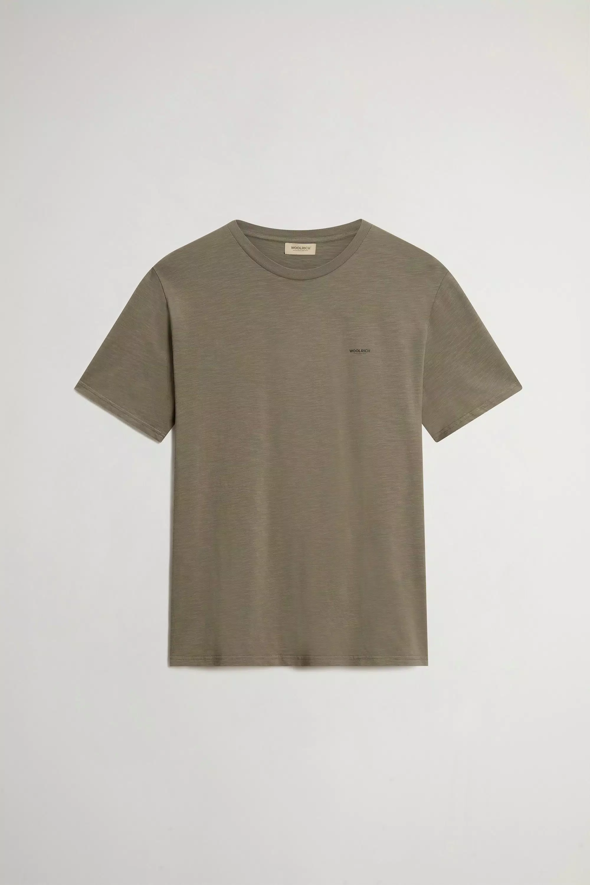 Slub-T-Shirt aus reiner Baumwolle - Rauchgrüner Oliv
