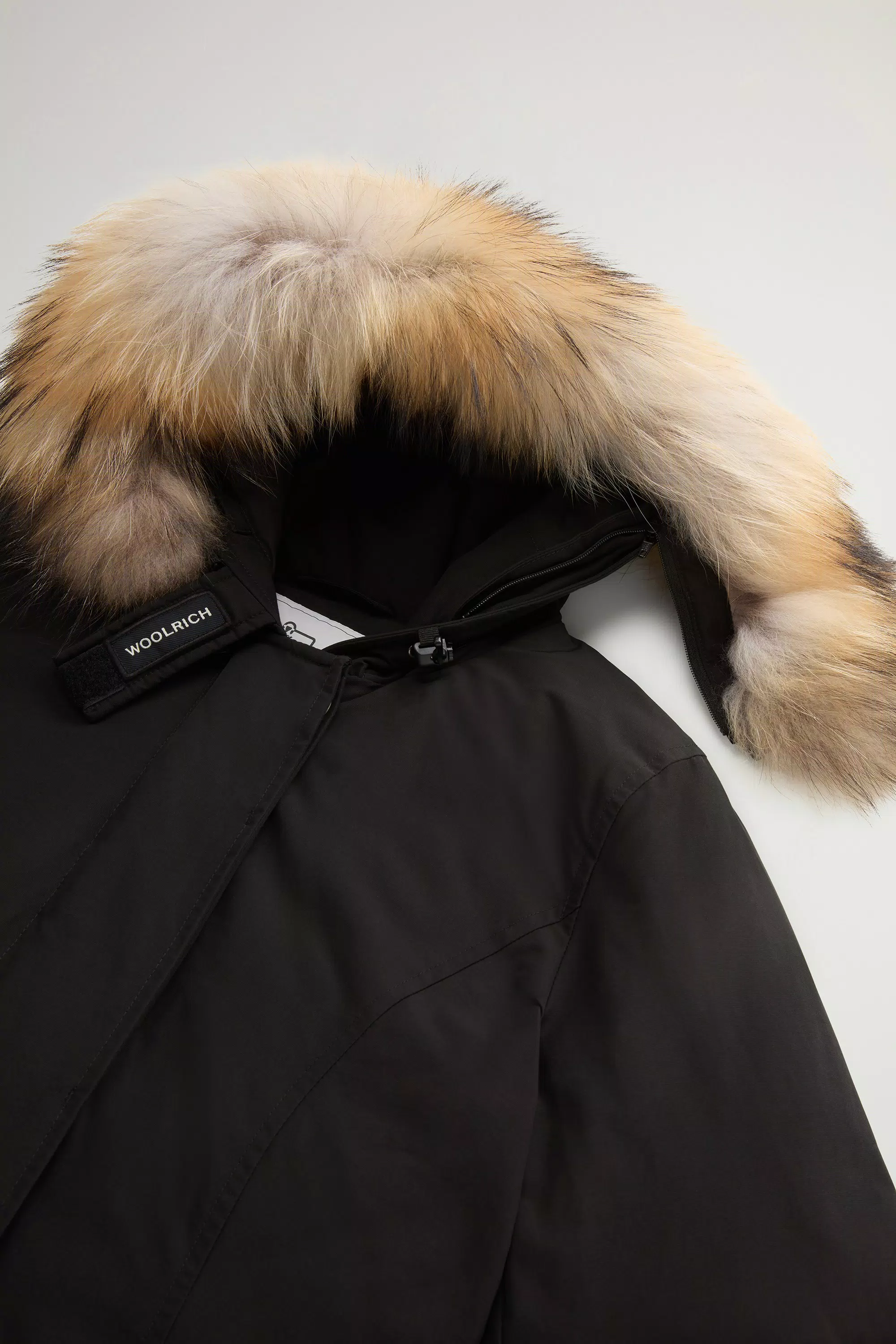 Arktische Parka aus Ramar-Stoff mit abnehmbarem Pelzbesatz - Schwarz