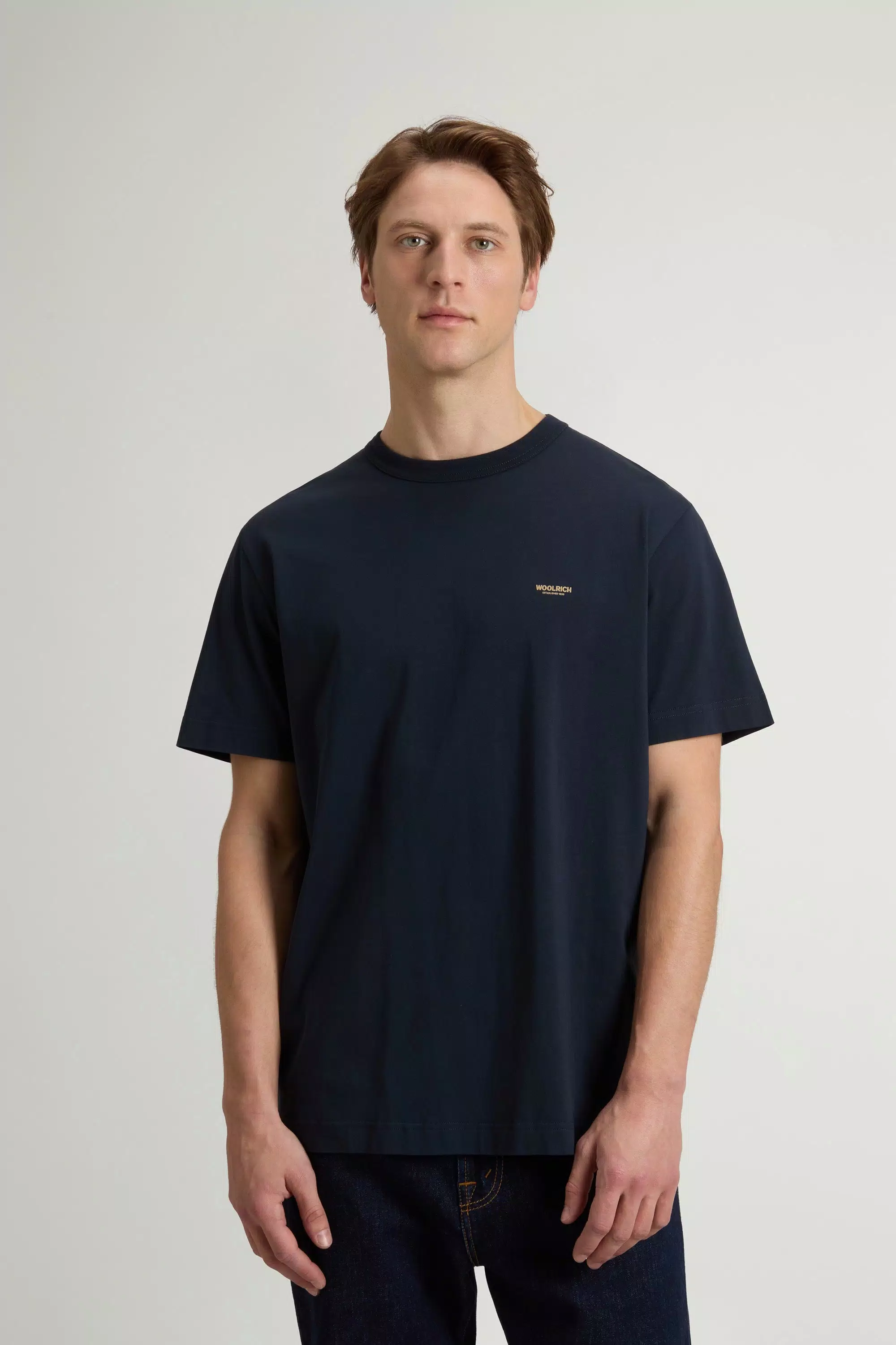 T-Shirt aus reiner Baumwolle mit Logo - Melton Blue