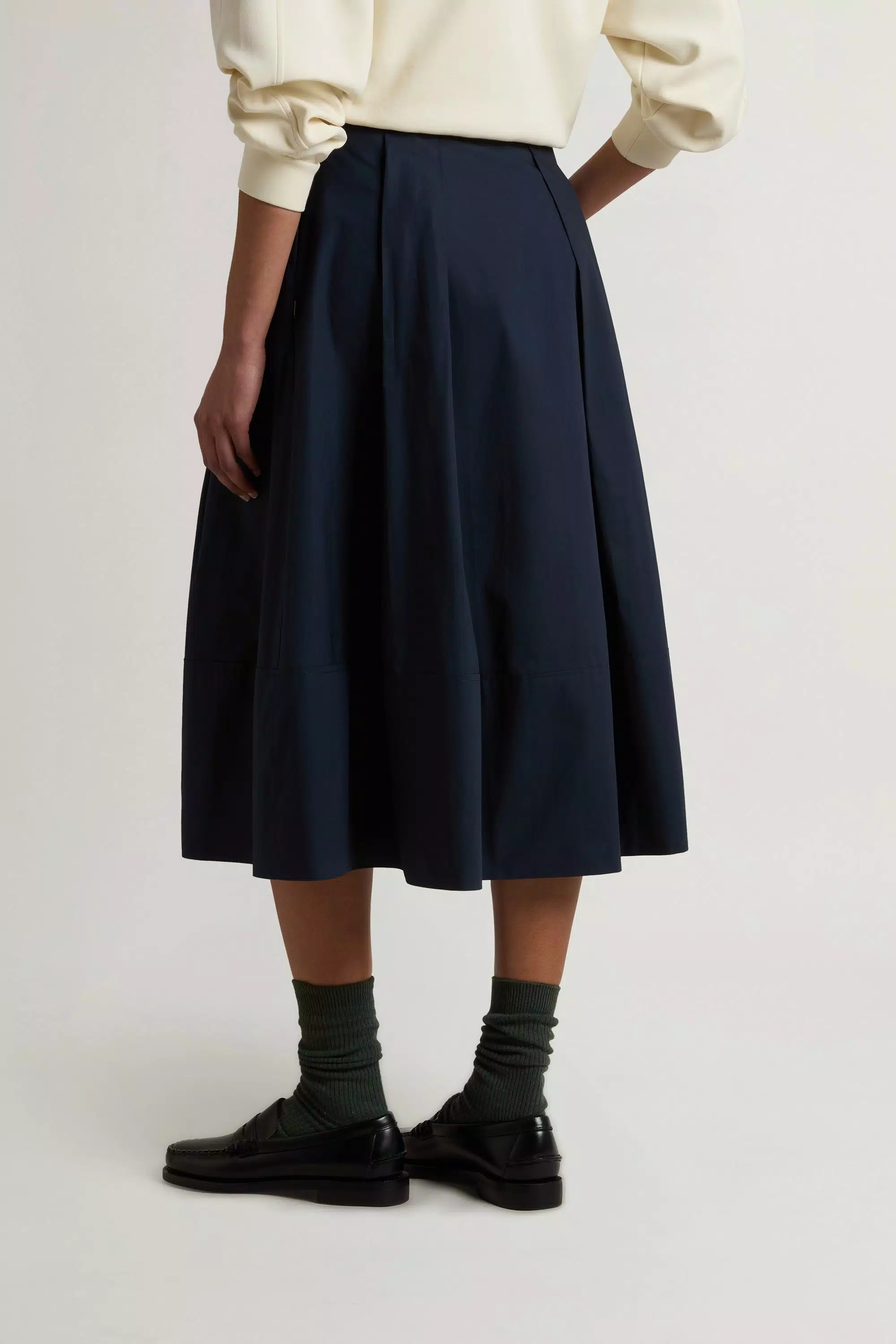Reiner Baumwoll-Poplin-Rock - Melton Blau
