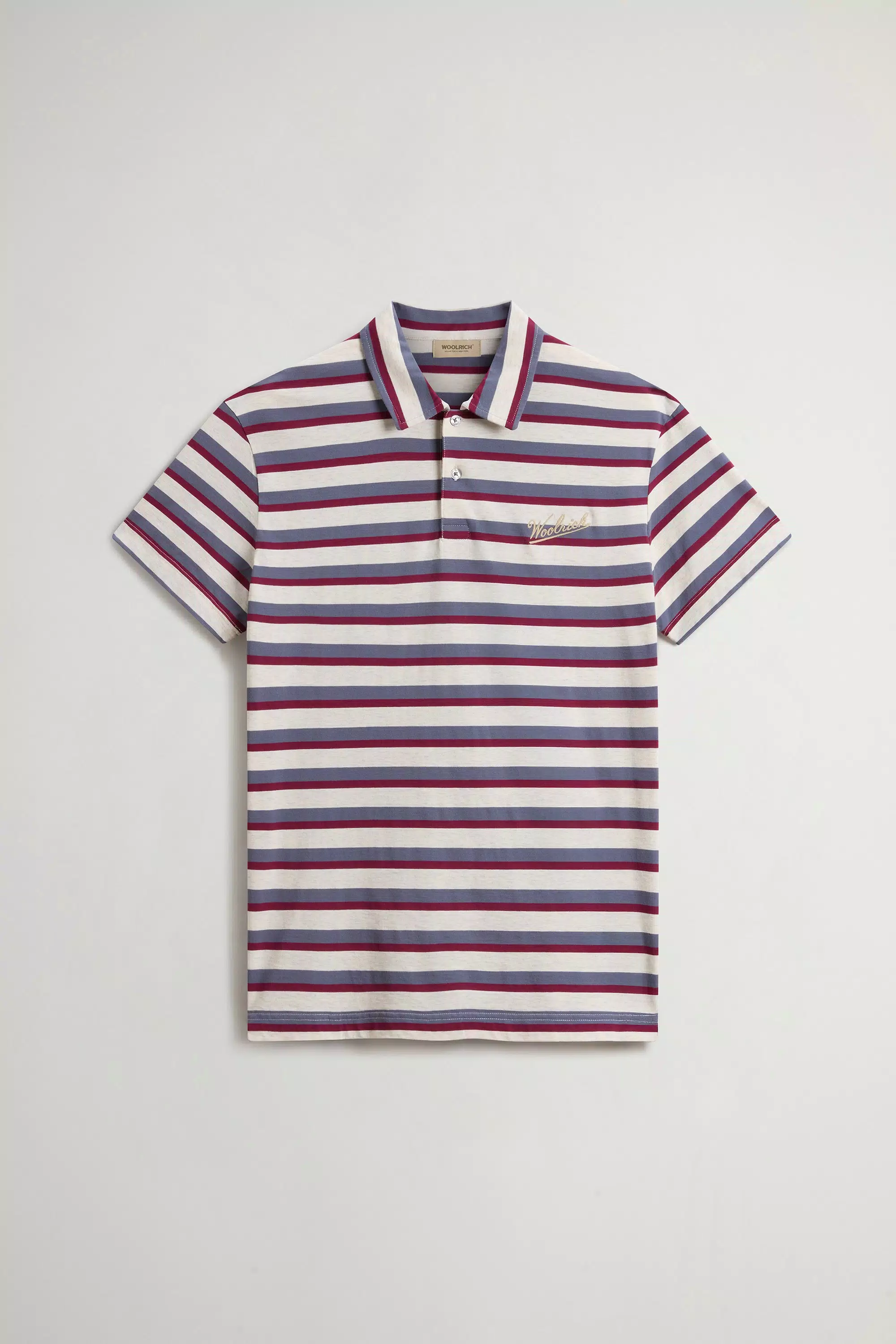 Polo-Shirt aus Melange-Baumwoll-Piqué - Rhododendron-Streifen
